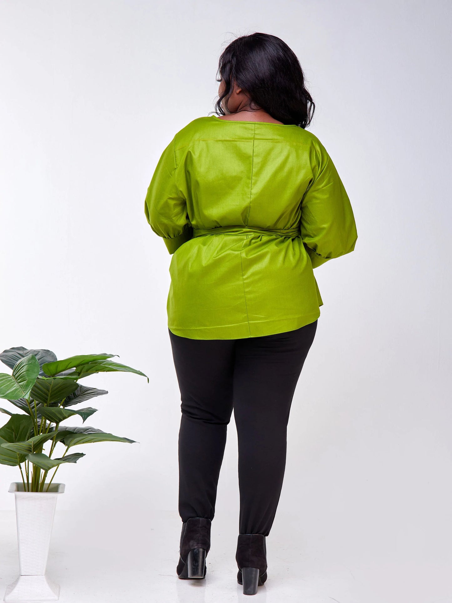 Safari Mara Wide Bishop Sleeve Top - Green