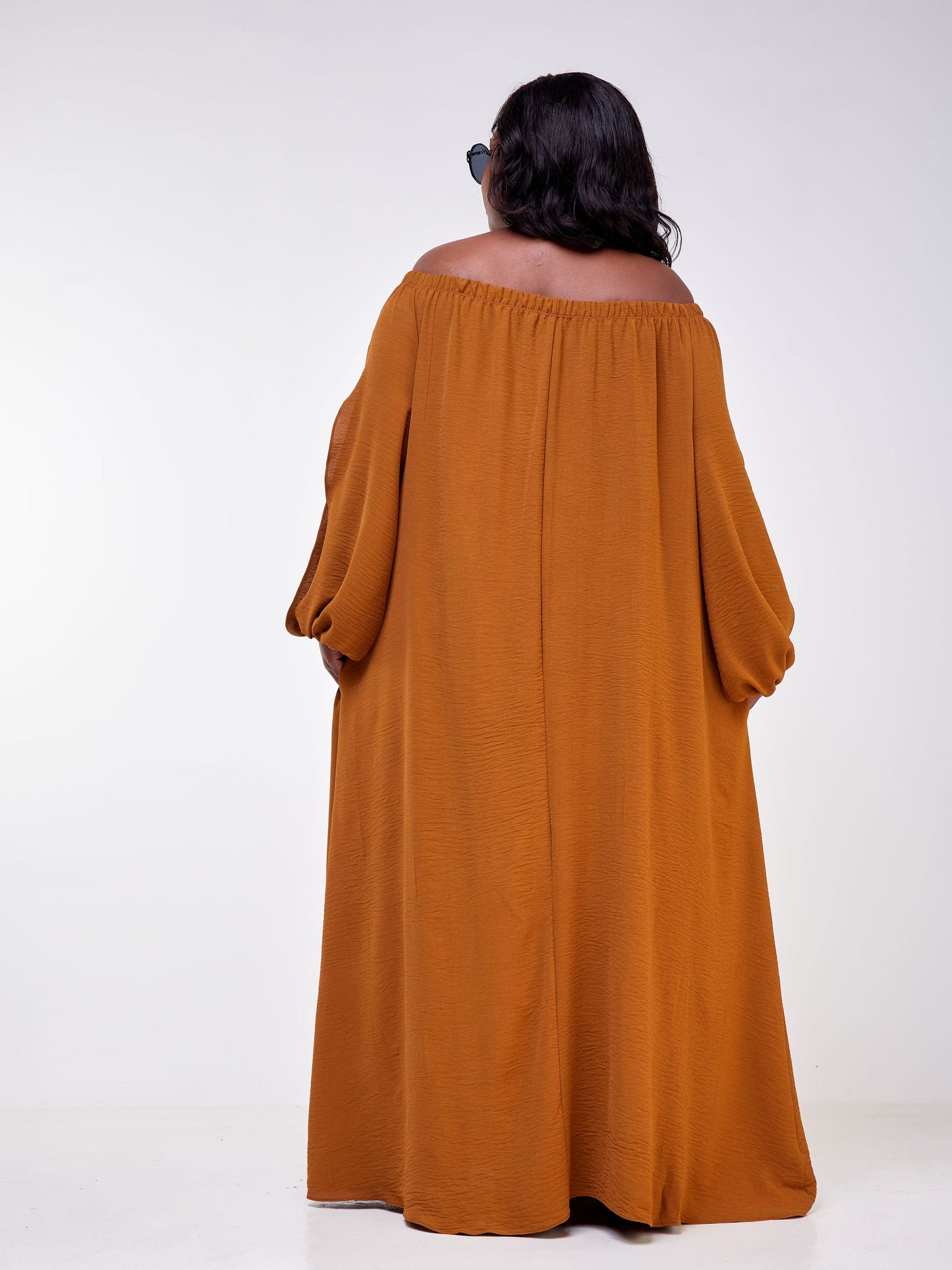 Vivo Dayo Off-Shoulder Slit Maxi Dress - Brown
