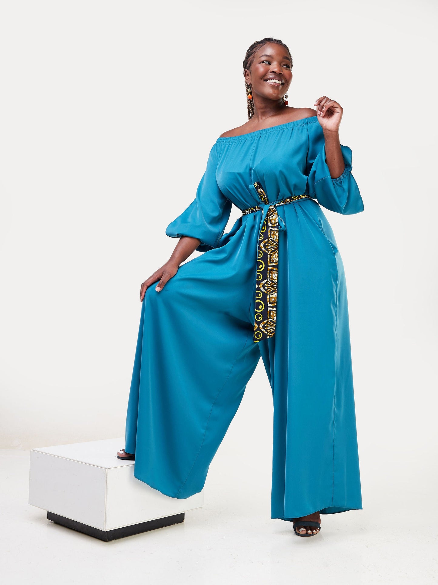 Vivo Yumi Off Shoulder Jumpsuit - Teal