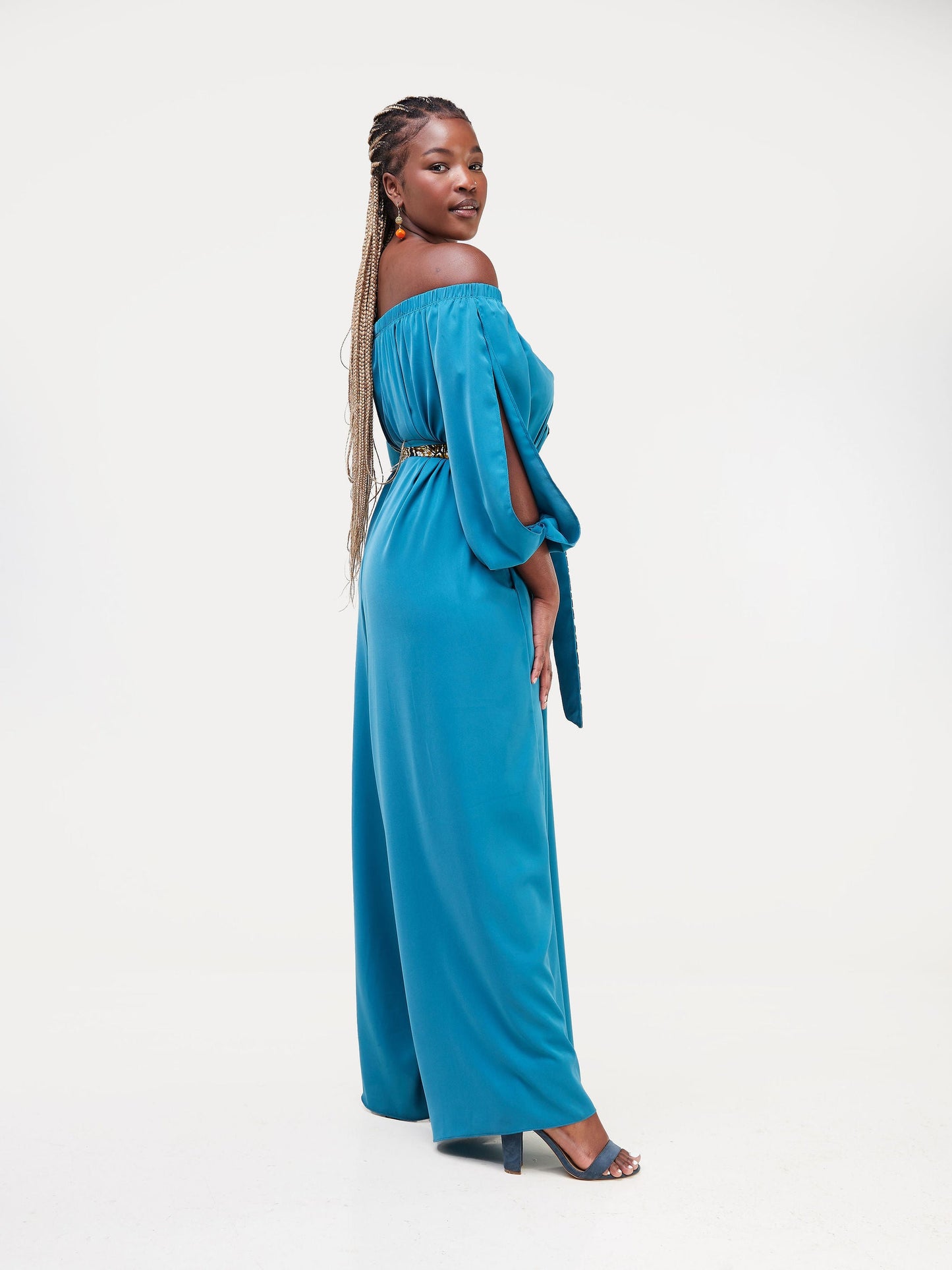 Vivo Yumi Off Shoulder Jumpsuit - Teal
