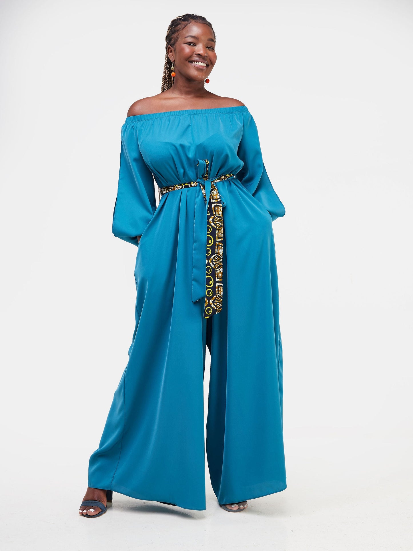 Vivo Yumi Off Shoulder Jumpsuit - Teal