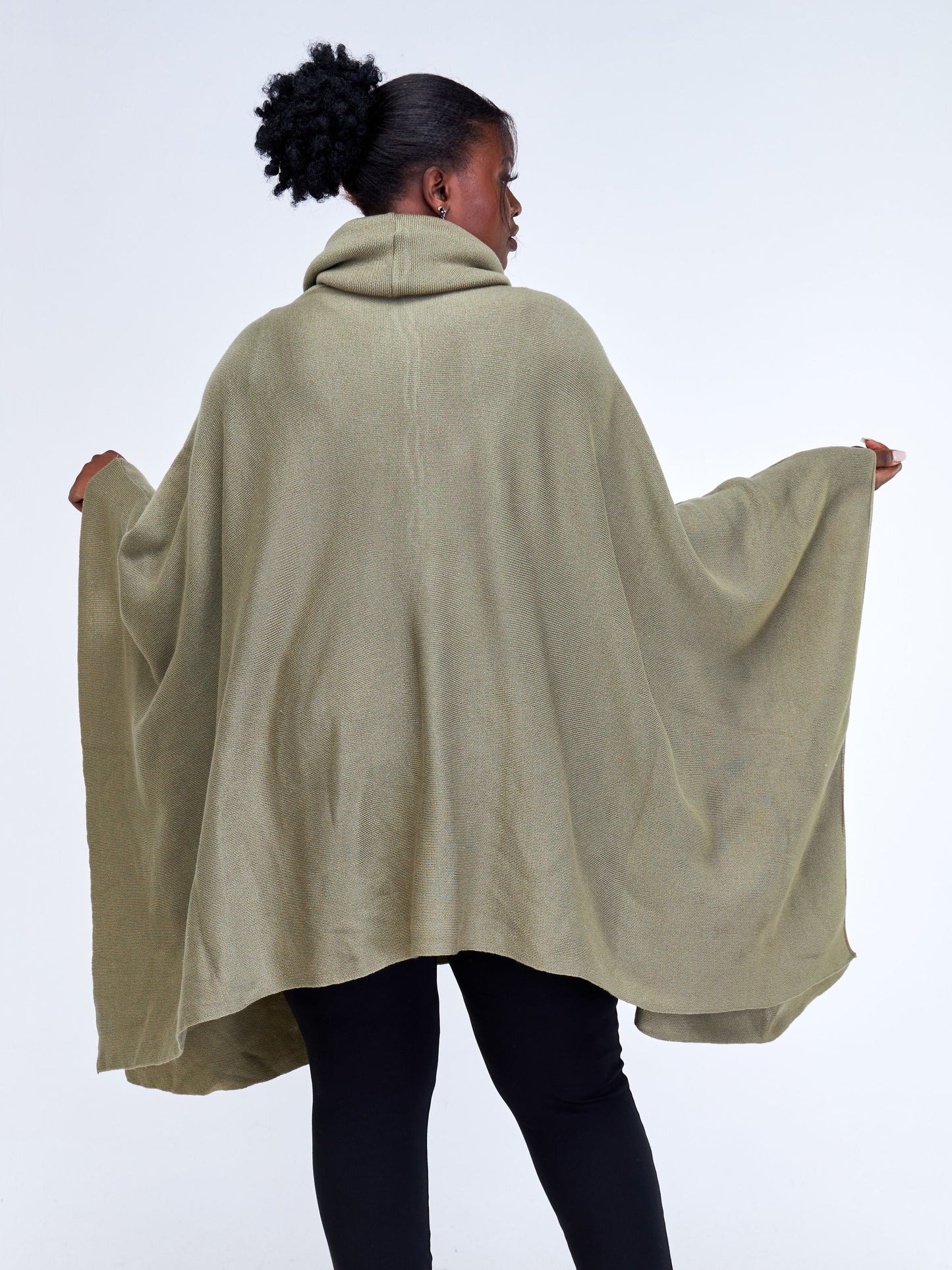 Vivo Turtleneck Knit Poncho - Hunters Green