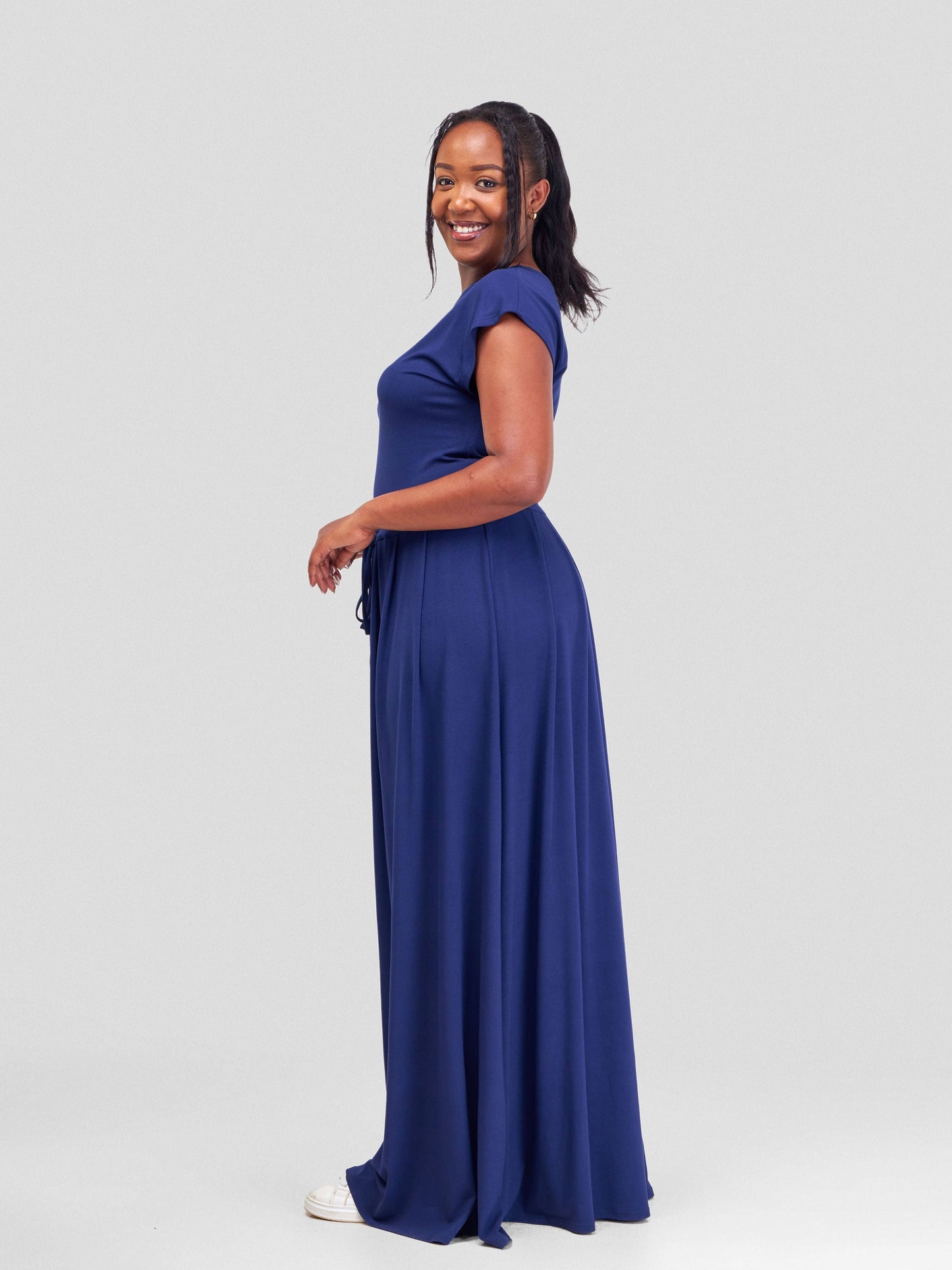 Vivo Amara Drawstring Maxi Dress - Navy Blue