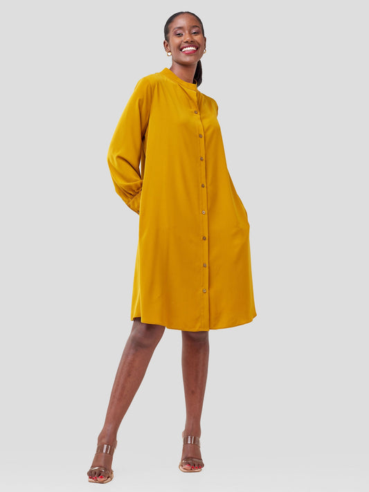Vivo Jasiri Tent Shirt Dress - Dark Mustard