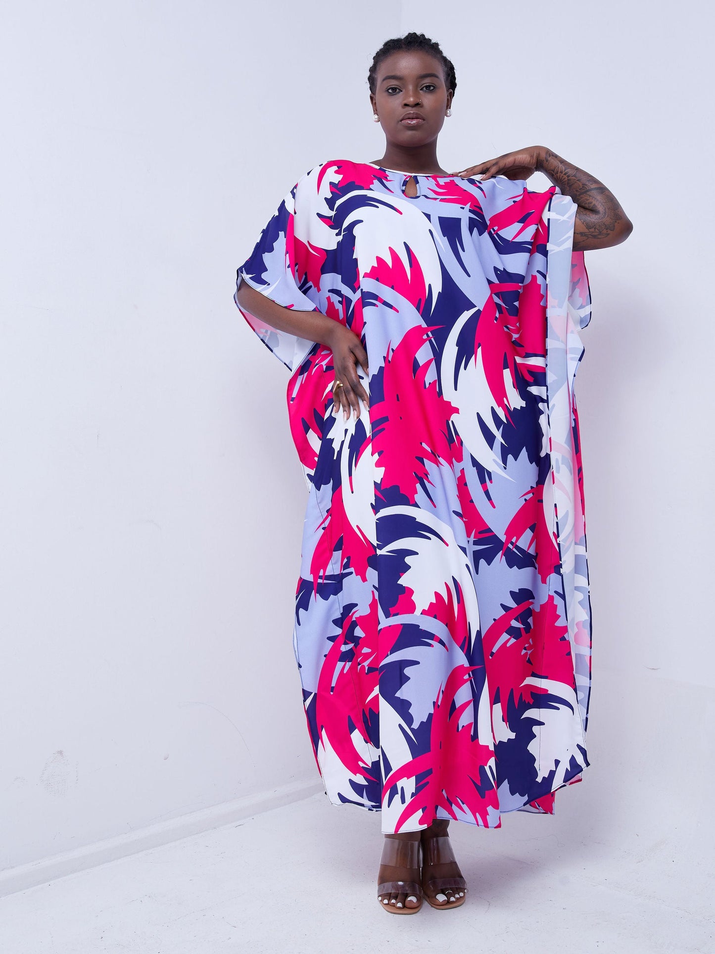Vivo Sierra Maxi Kaftan - Pink / Purple Print