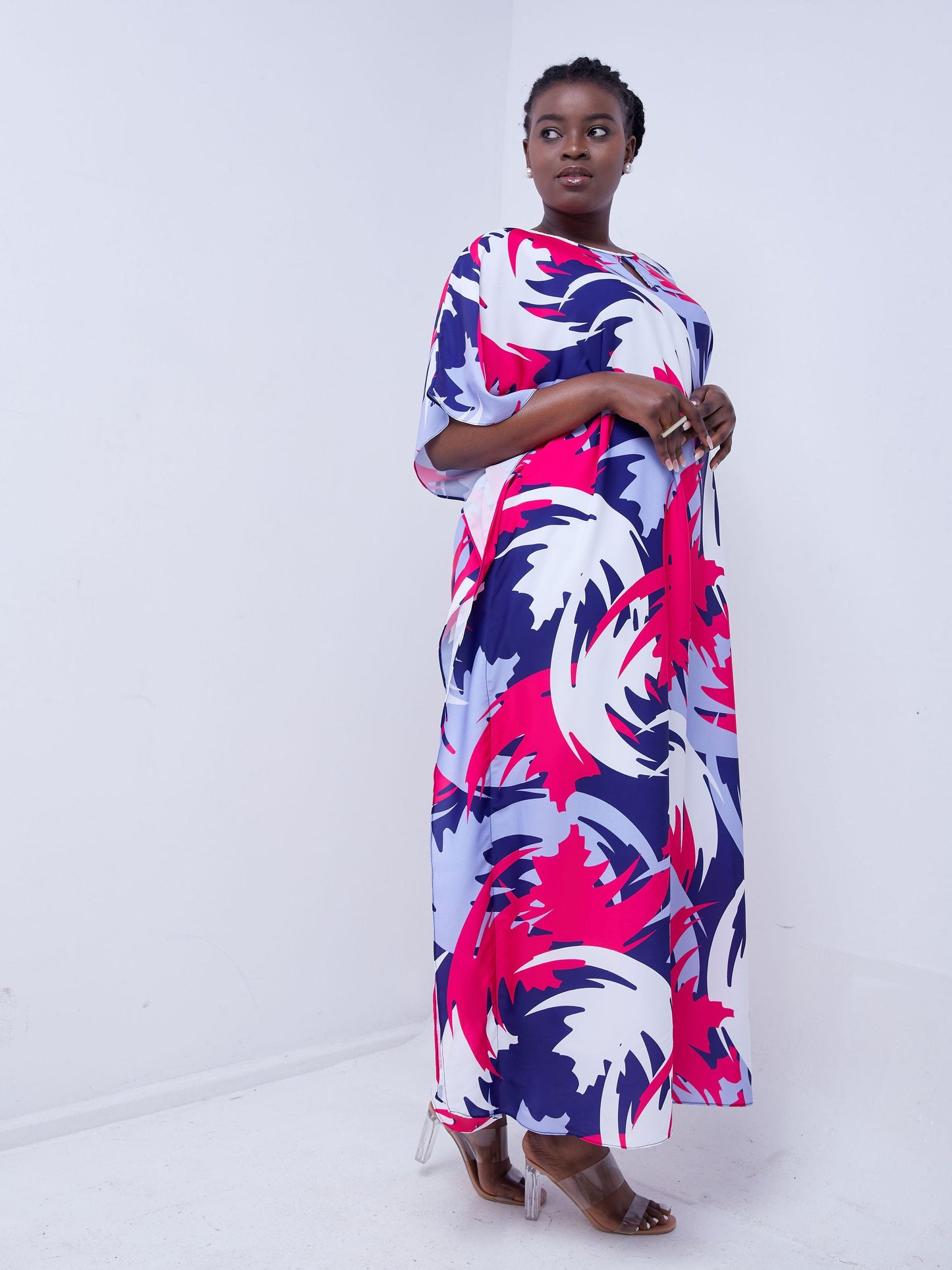 Vivo Sierra Maxi Kaftan - Pink / Purple Print