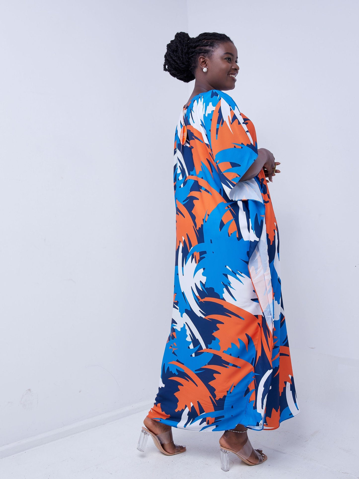 Vivo Sierra Maxi Kaftan - Blue / Orange Print