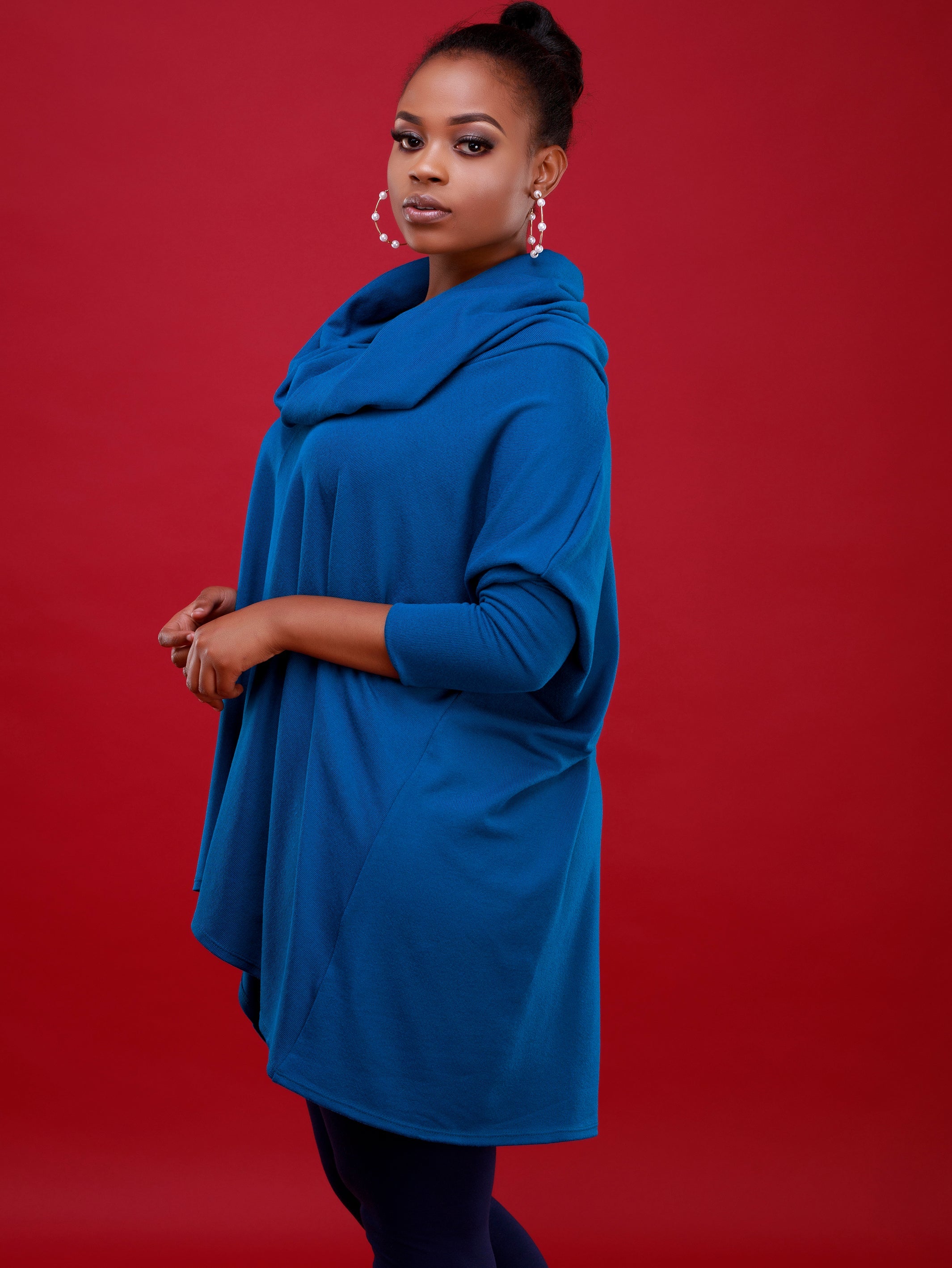 Vivo Basic Cowl Hoodie - Teal