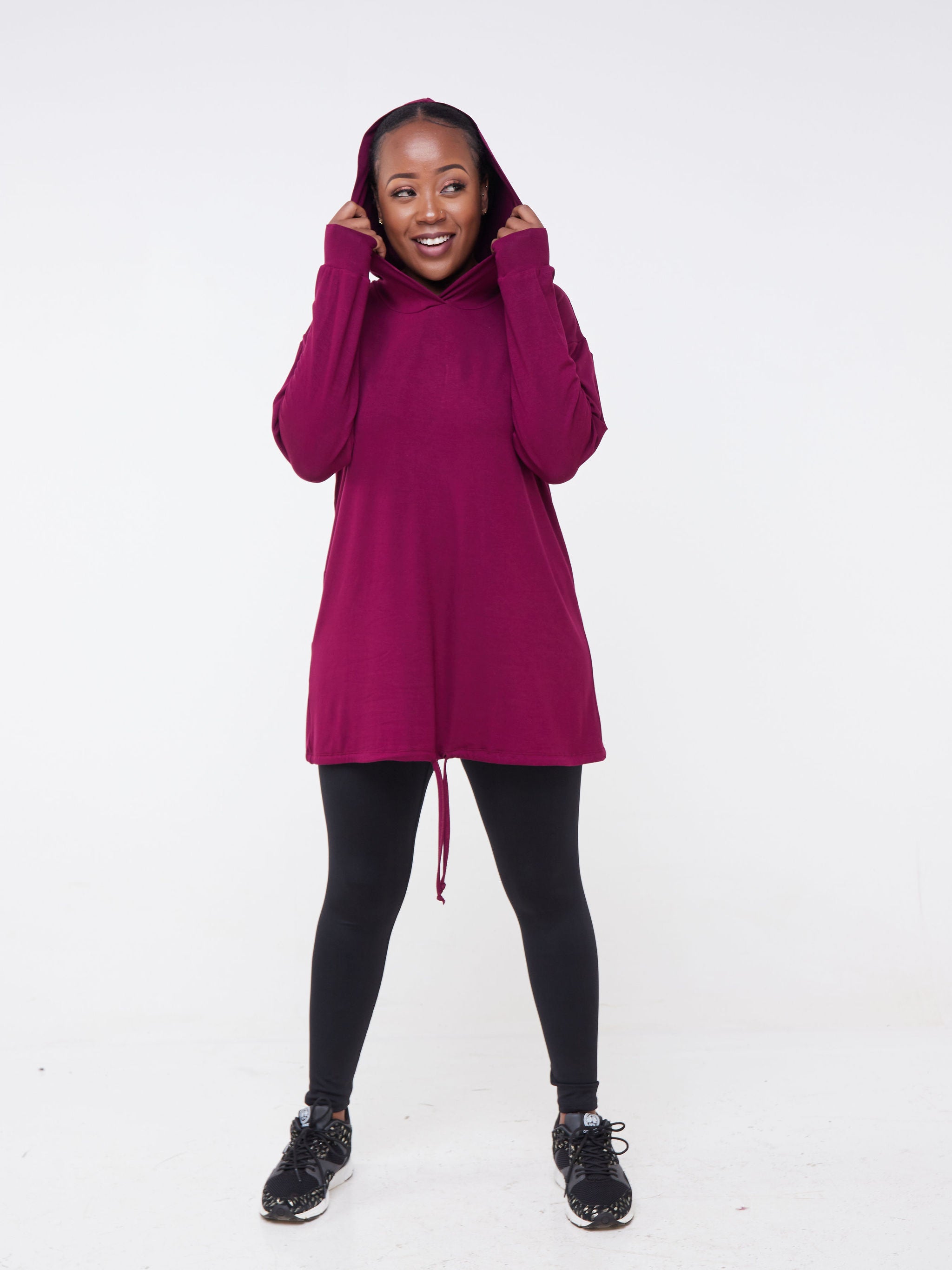 Vivo Fitness Hoodie Tunic - Burgundy