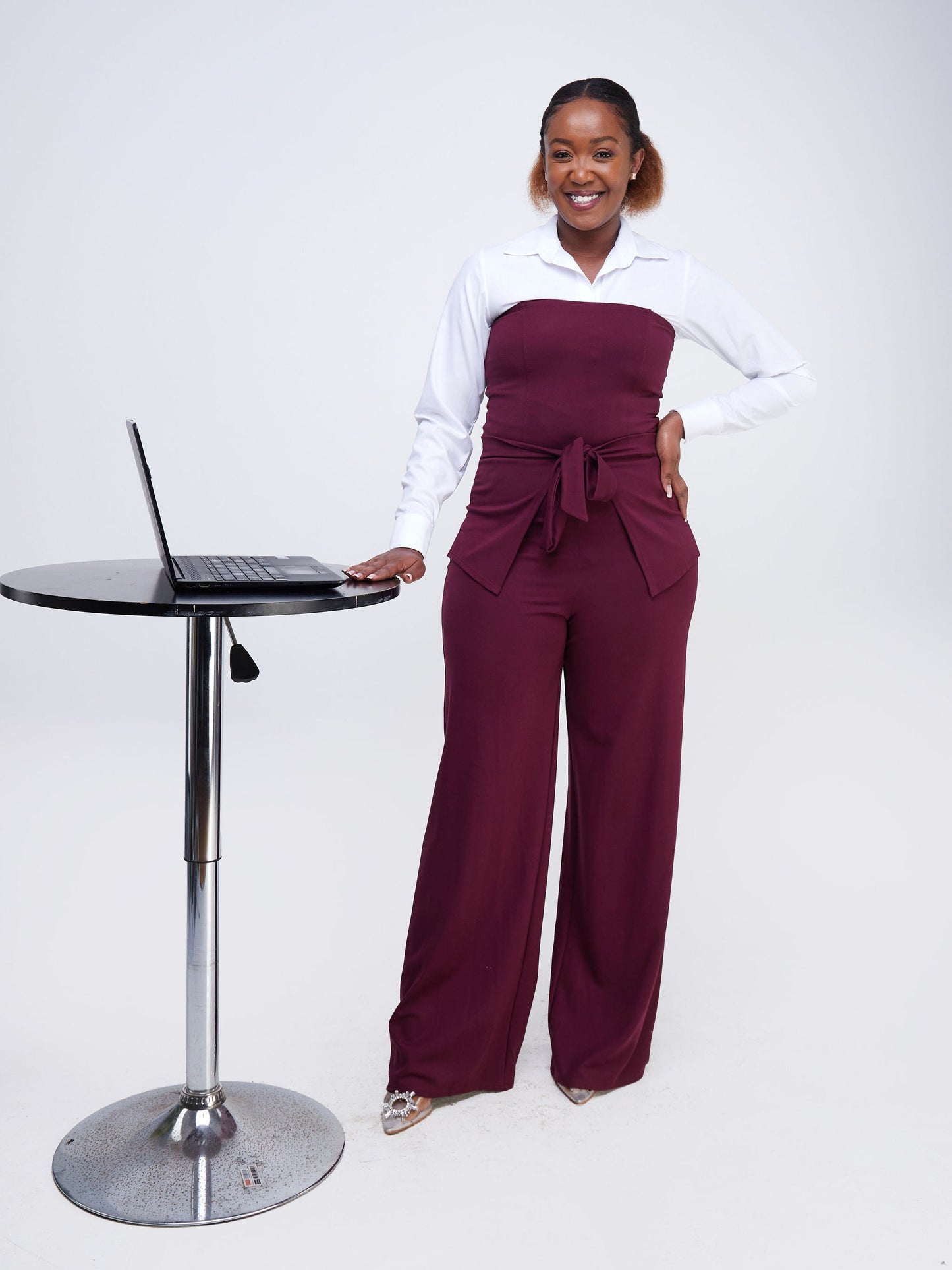 Vivo Fasi Strapless Jumpsuit - Maroon