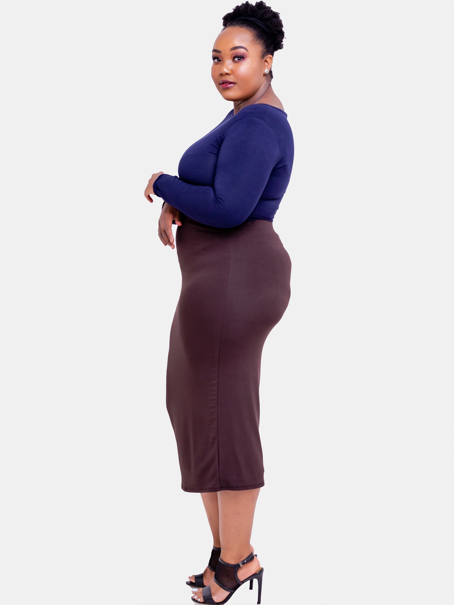 Vivo Basic Lined Capri Skirt - Chocolate