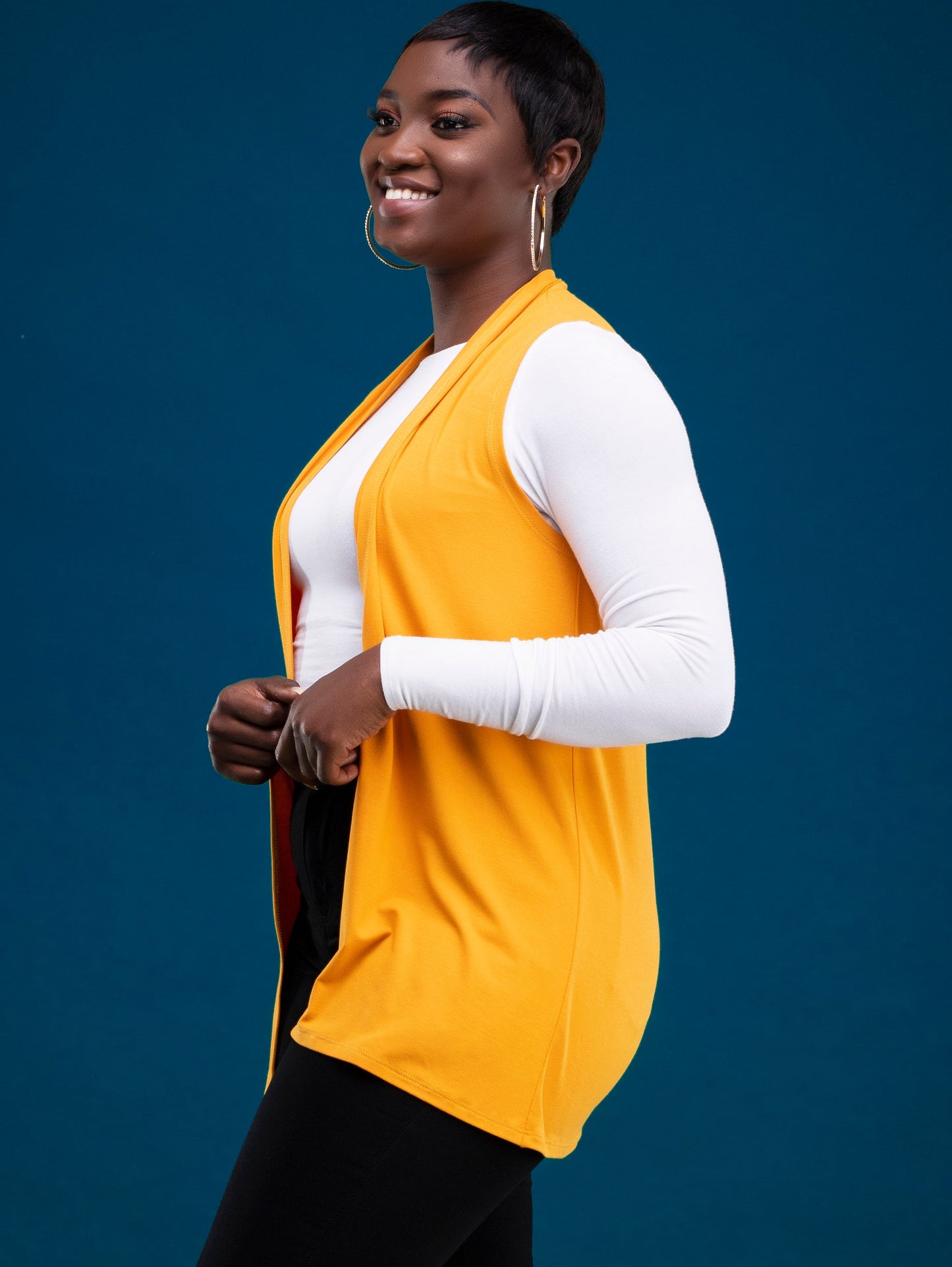 Vivo Basic Sleeveless Jersey Waterfall - Mustard