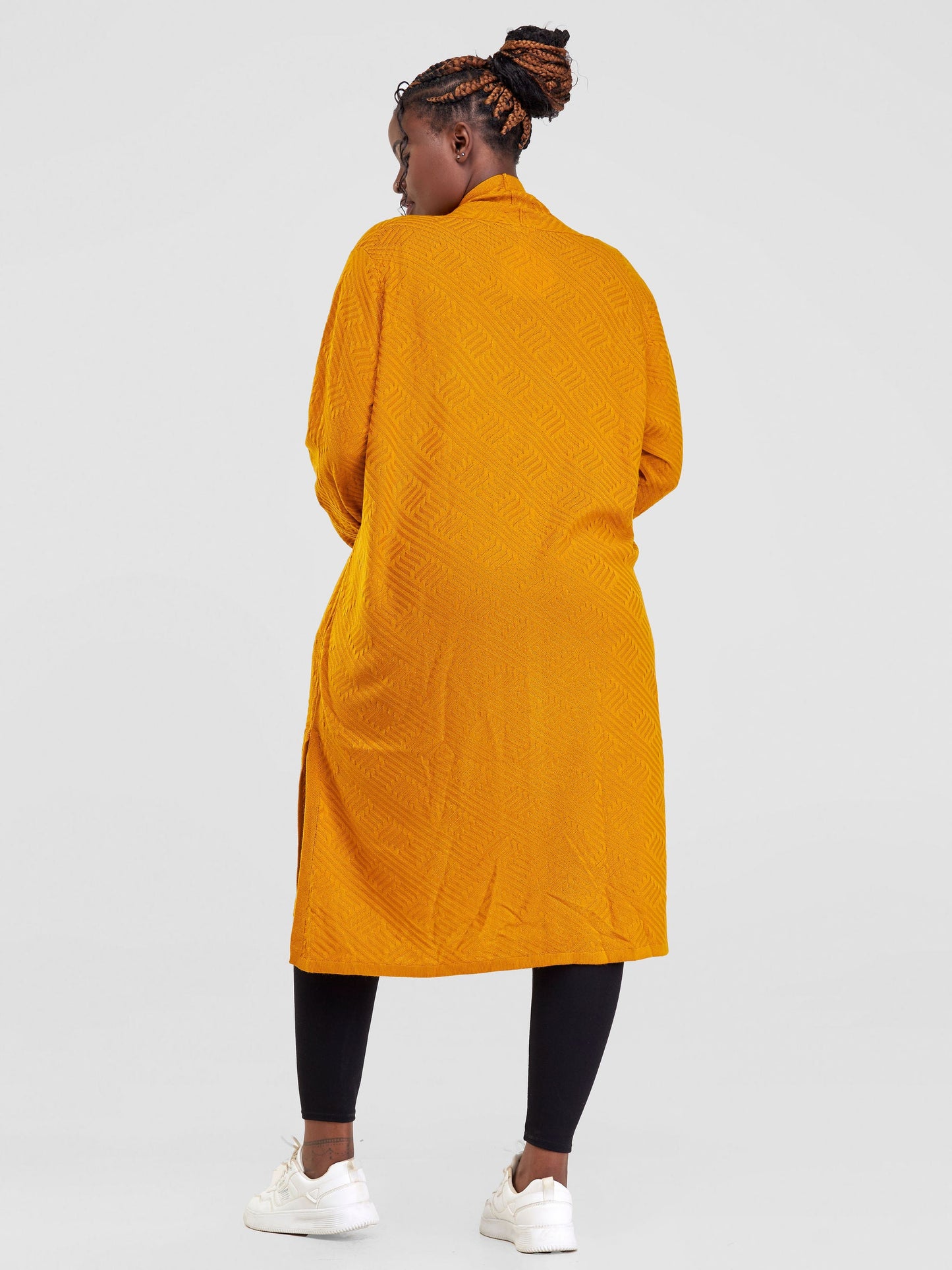 Vivo Side Slit Midi Waterfall - Mustard