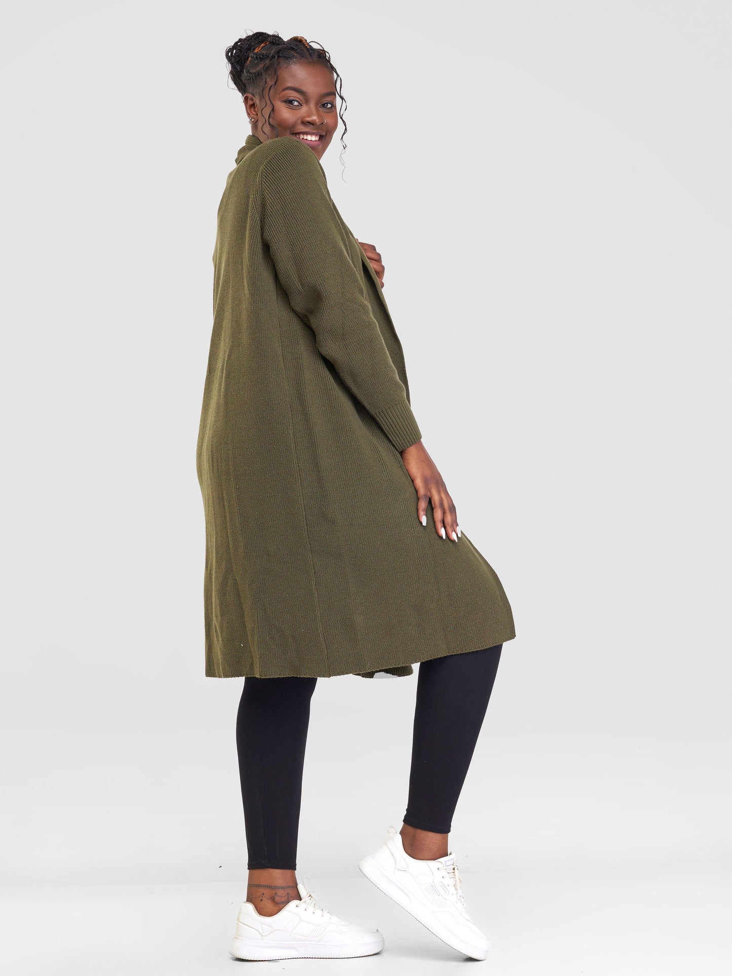 Vivo Long Sleeve Midi Waterfall - Jungle Green