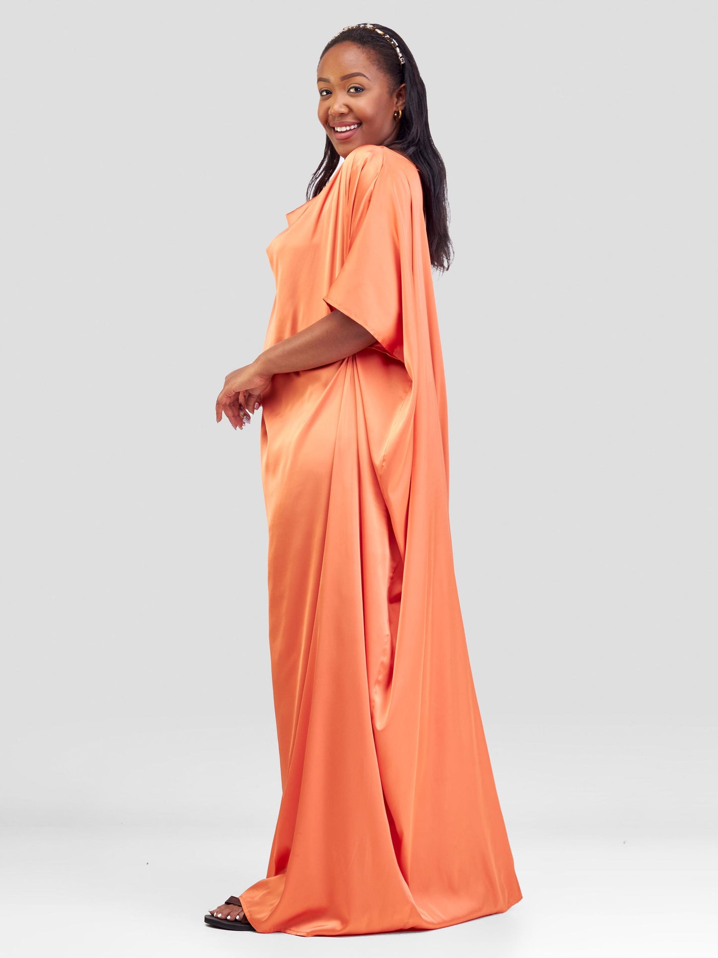 Vivo Sarabi Cowl Maxi Kaftan - Light Orange