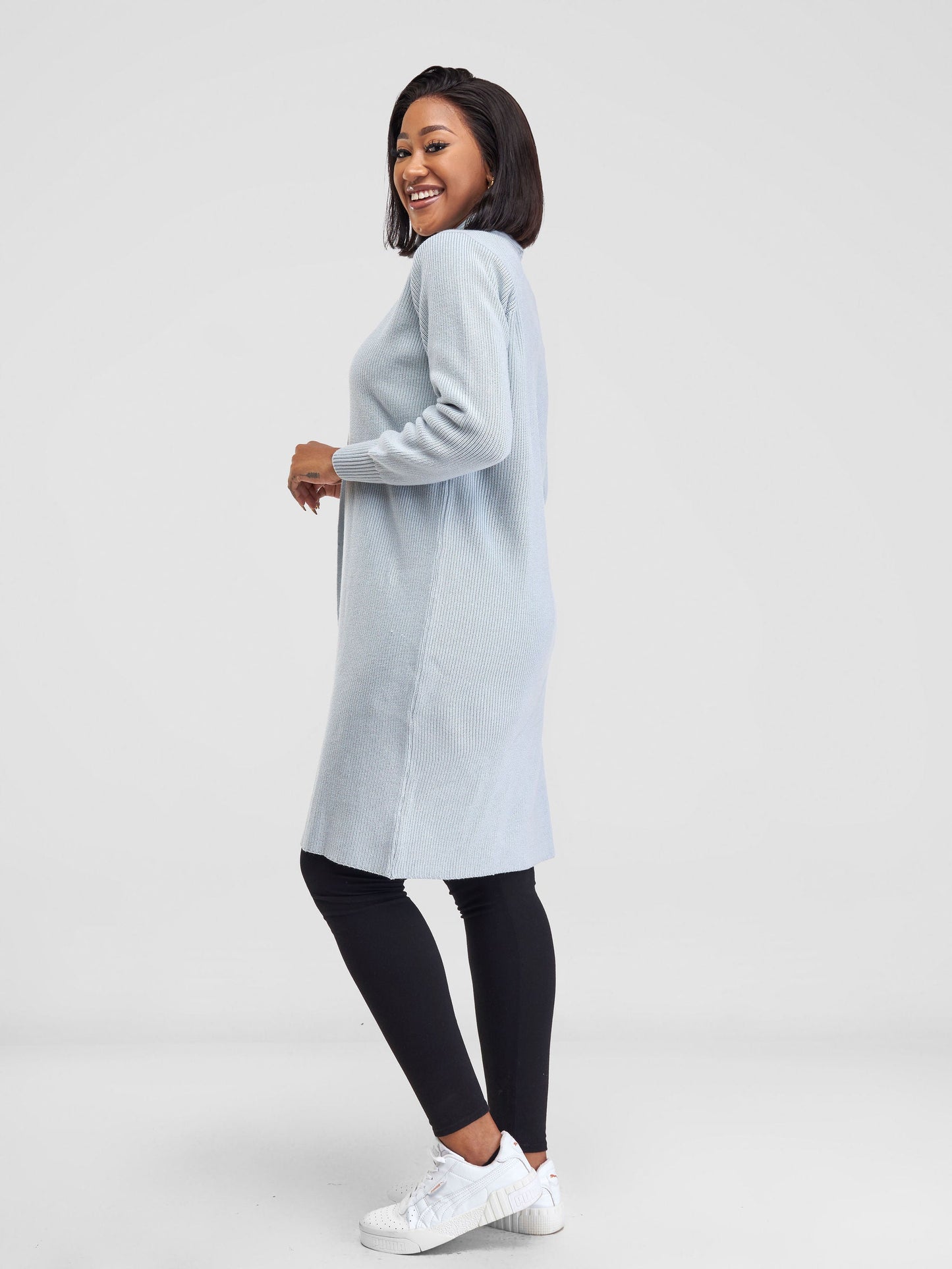 Vivo Long Sleeve Midi Waterfall - Light Grey