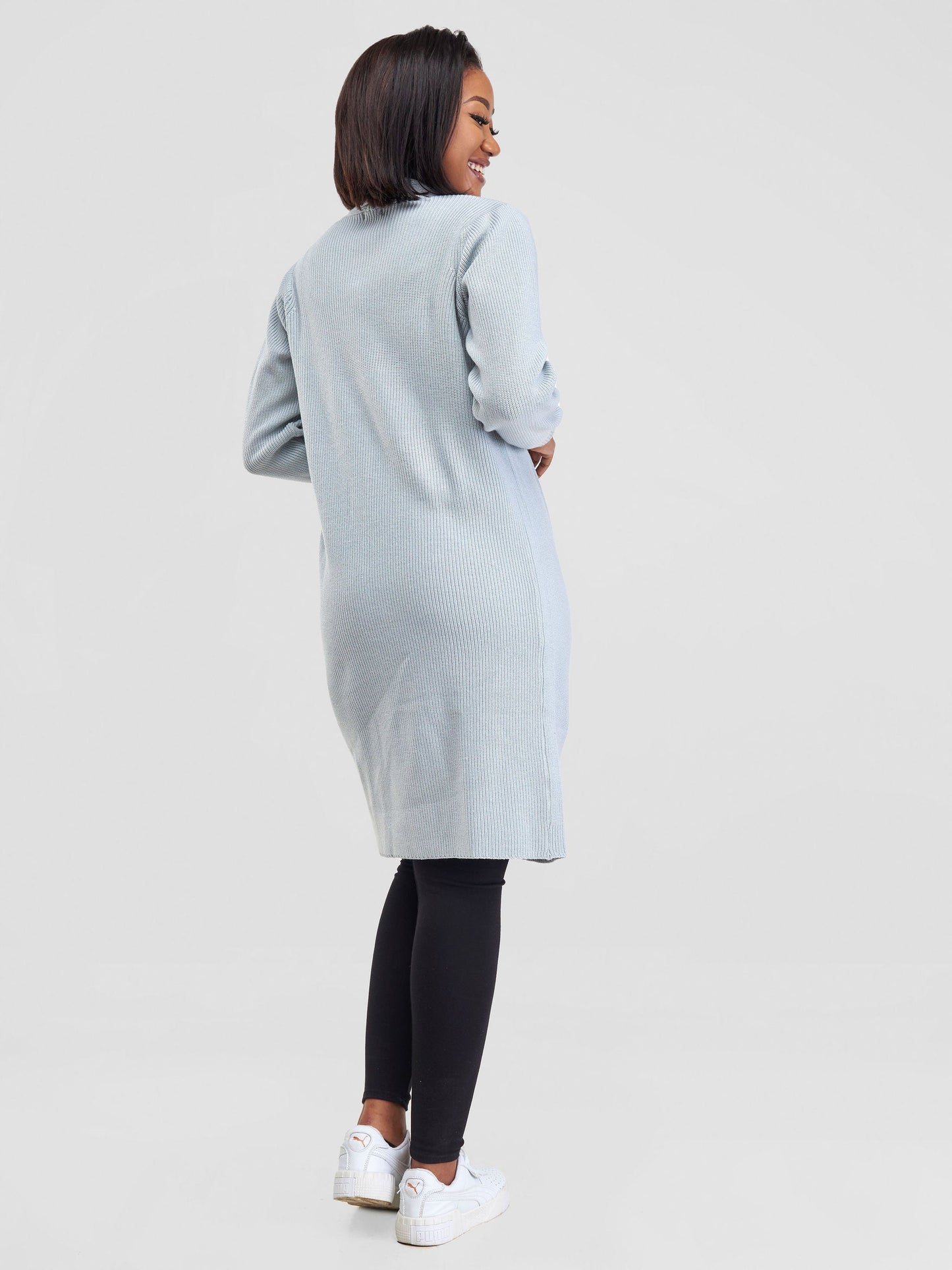 Vivo Long Sleeve Midi Waterfall - Light Grey