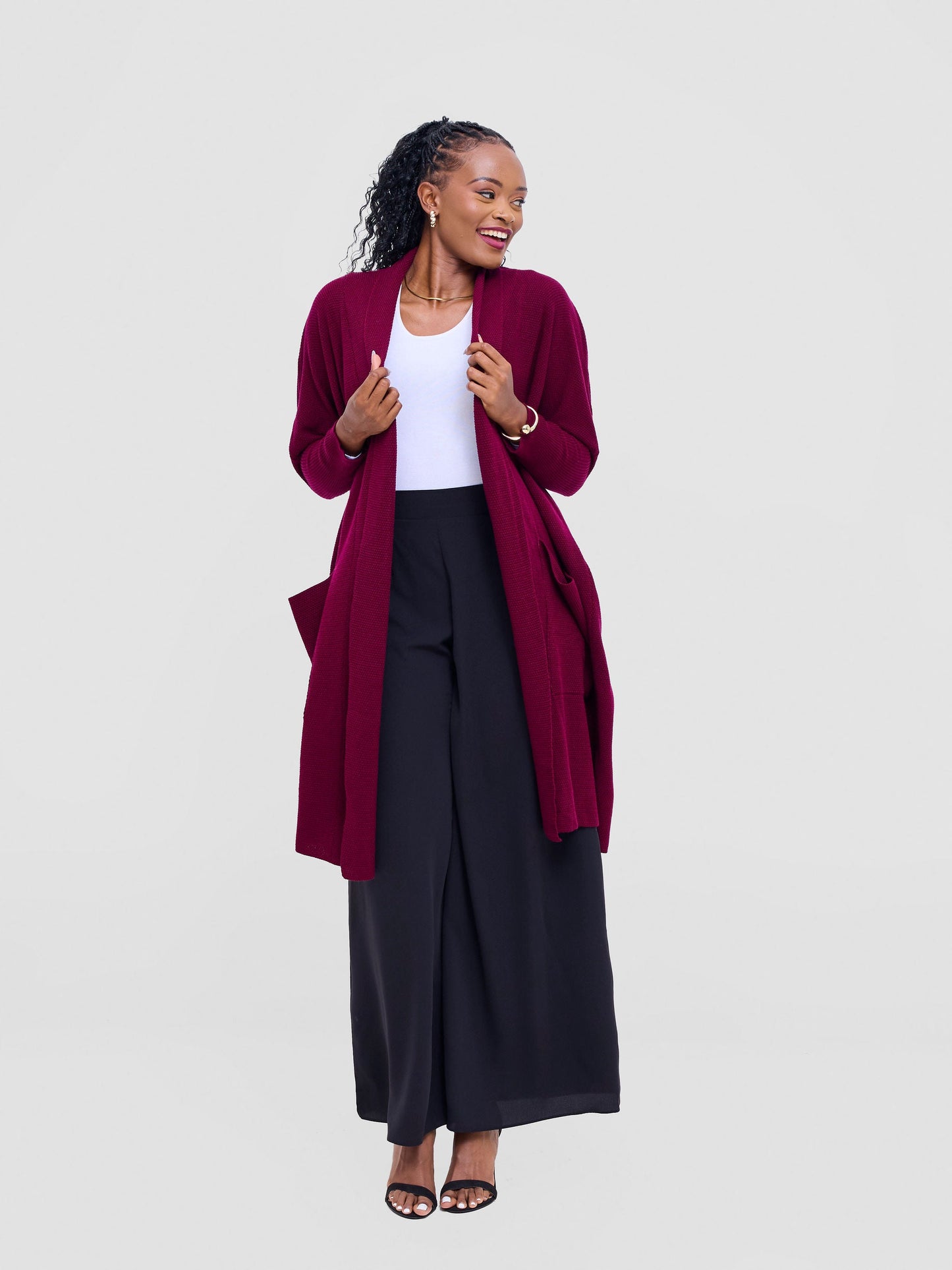 Vivo Cuffed Wide Sweater - Raspberry