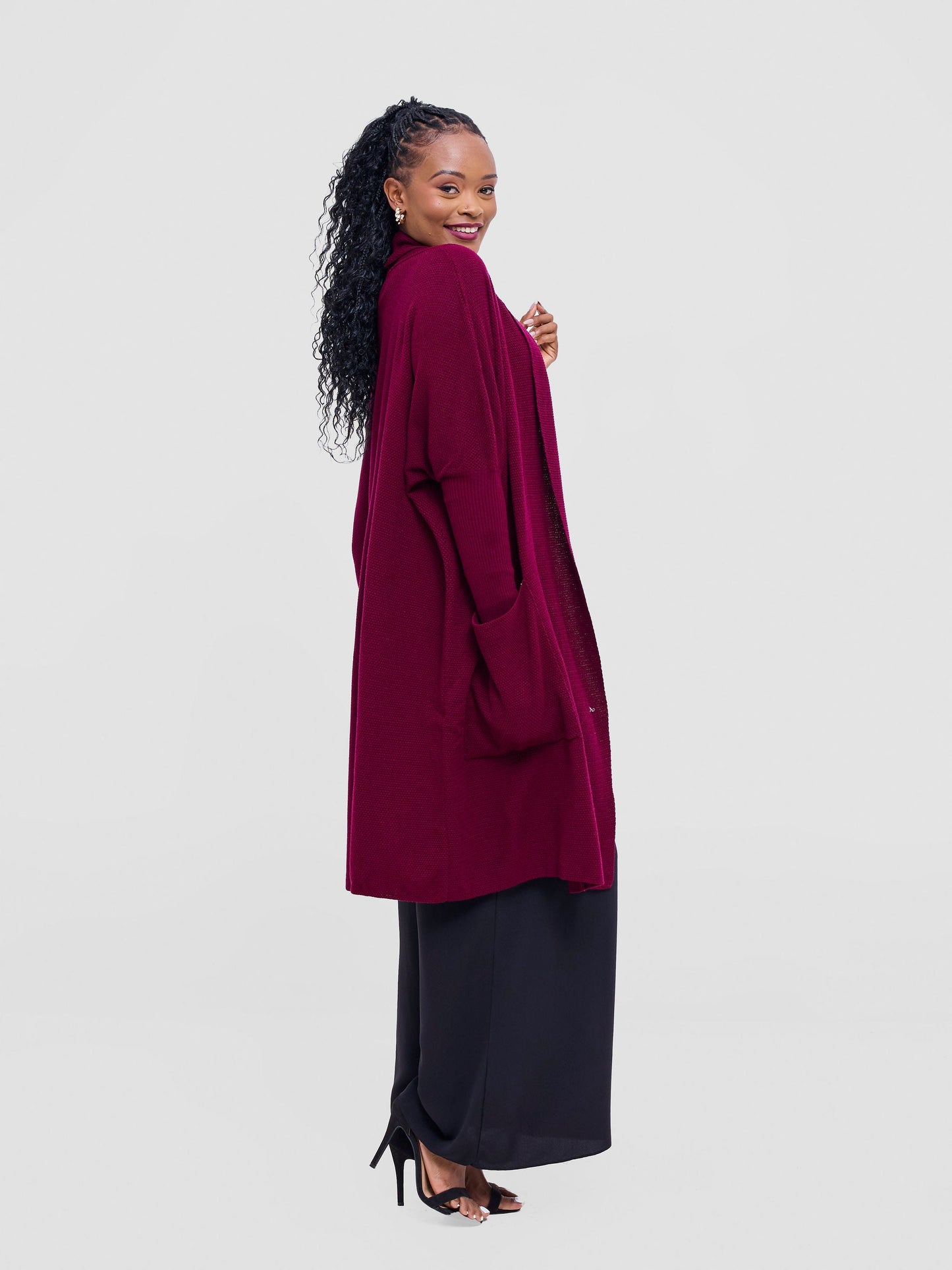Vivo Cuffed Wide Sweater - Raspberry