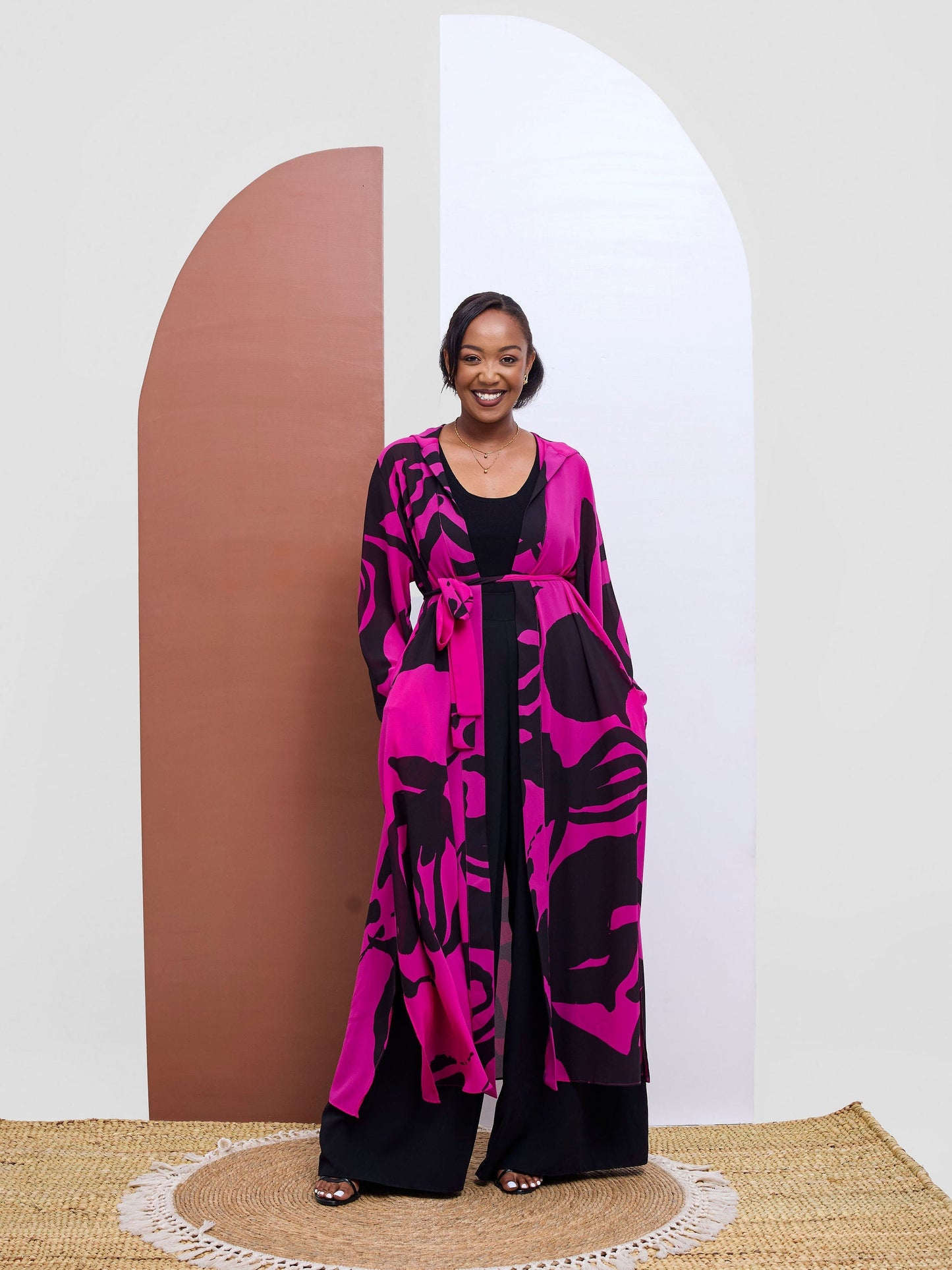 Vivo Kelemi 4.0  Kimono - Magenta / Black Nashe Print