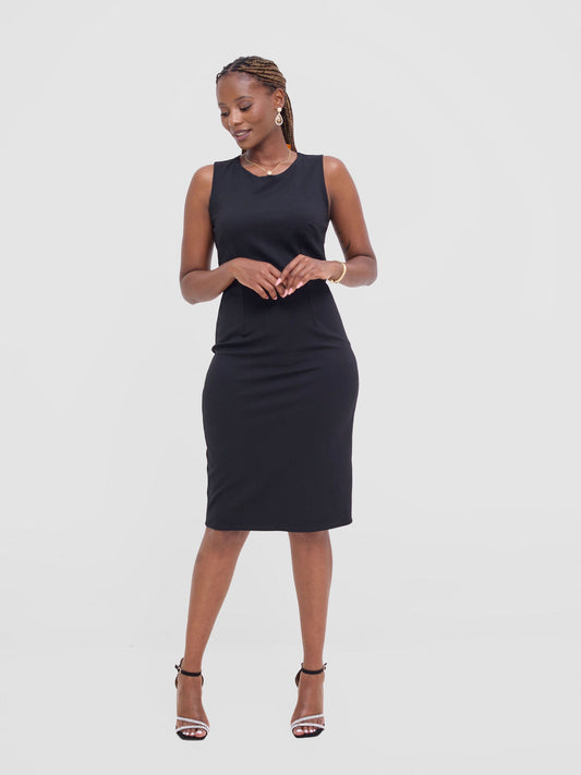 Vivo Paji Round Neck Sheath Dress - Black