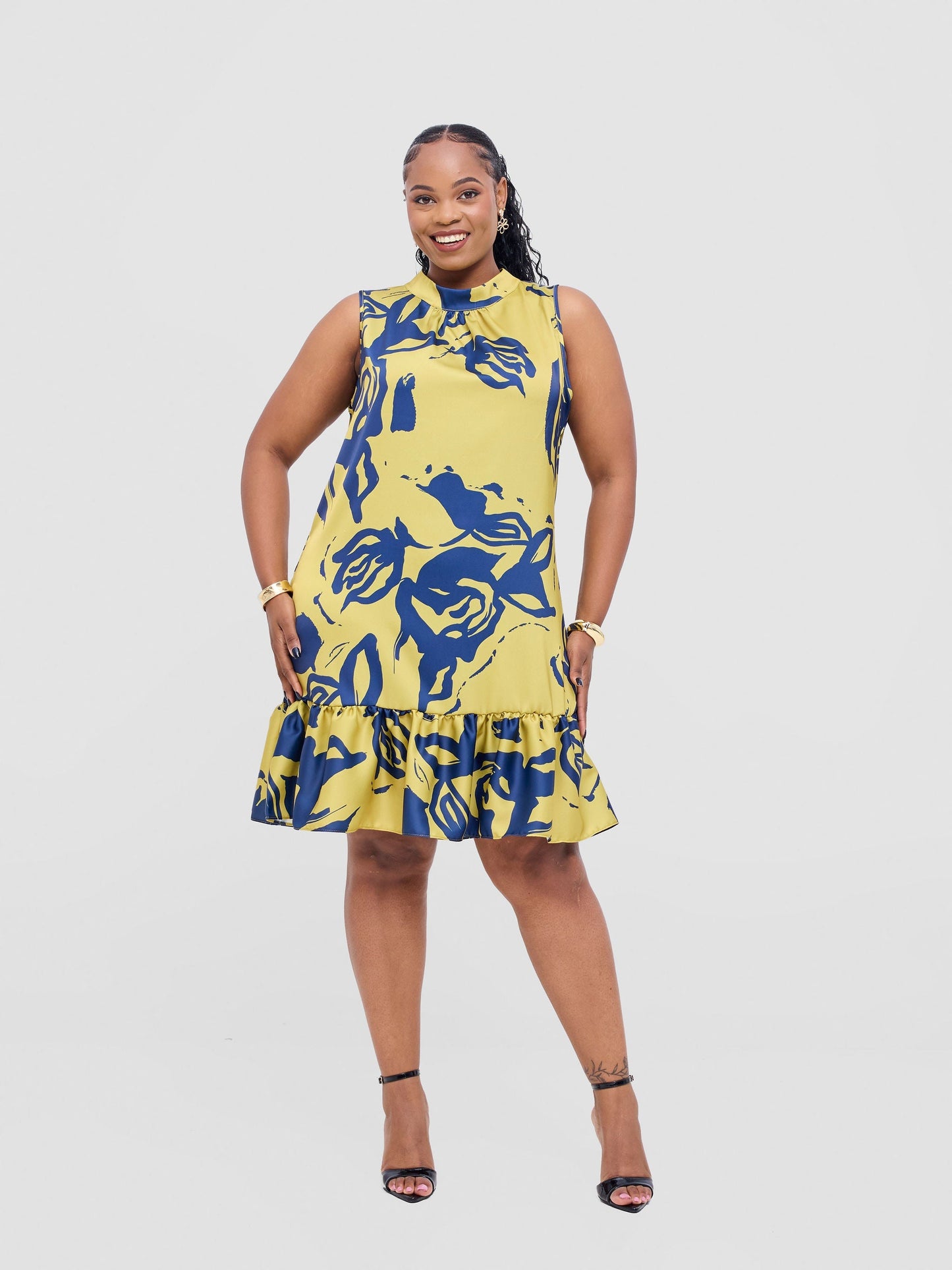 Vivo Kelemi 4.0 Sleeveless Dress - Lime / Navy Nashe Print