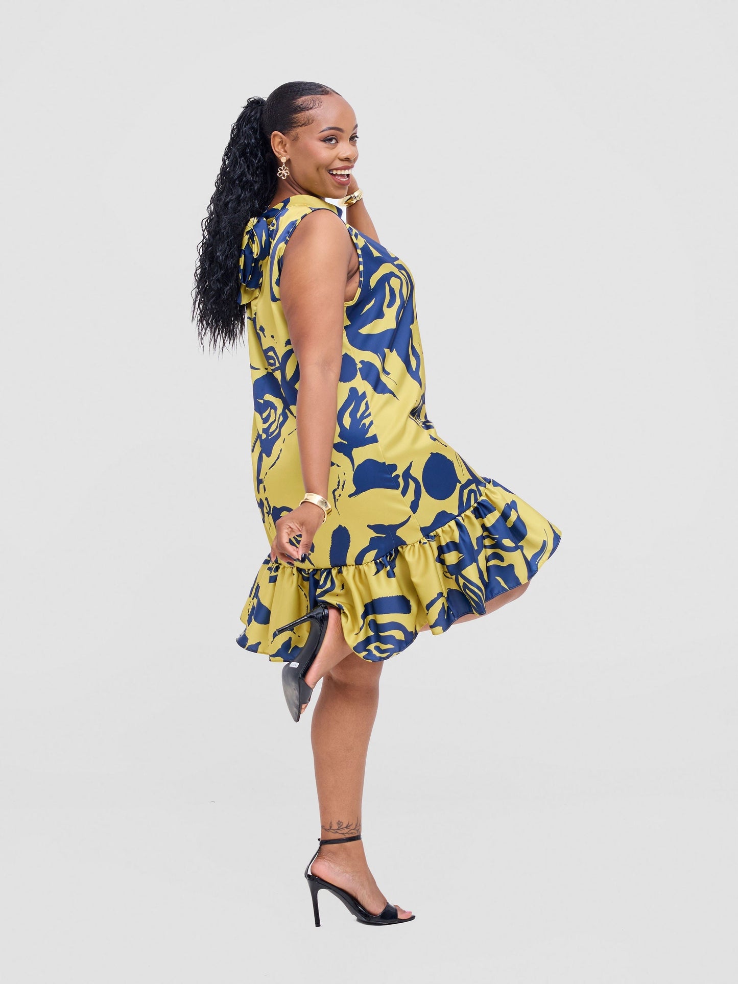 Vivo Kelemi 4.0 Sleeveless Dress - Lime / Navy Nashe Print