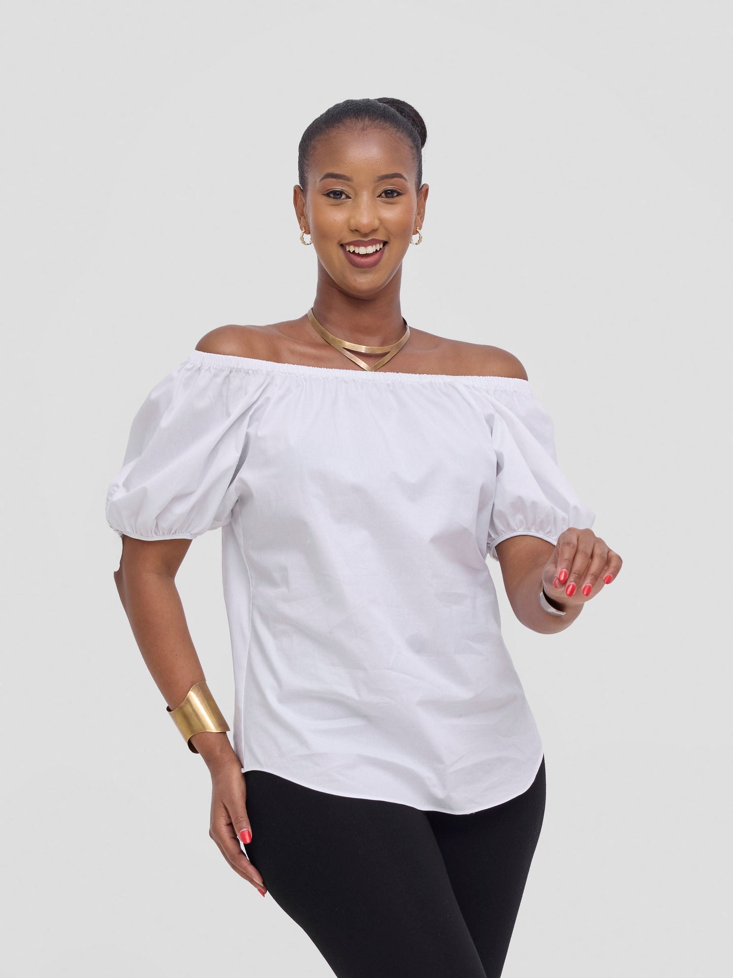 Safari Tawi Off-Shoulder Top - White