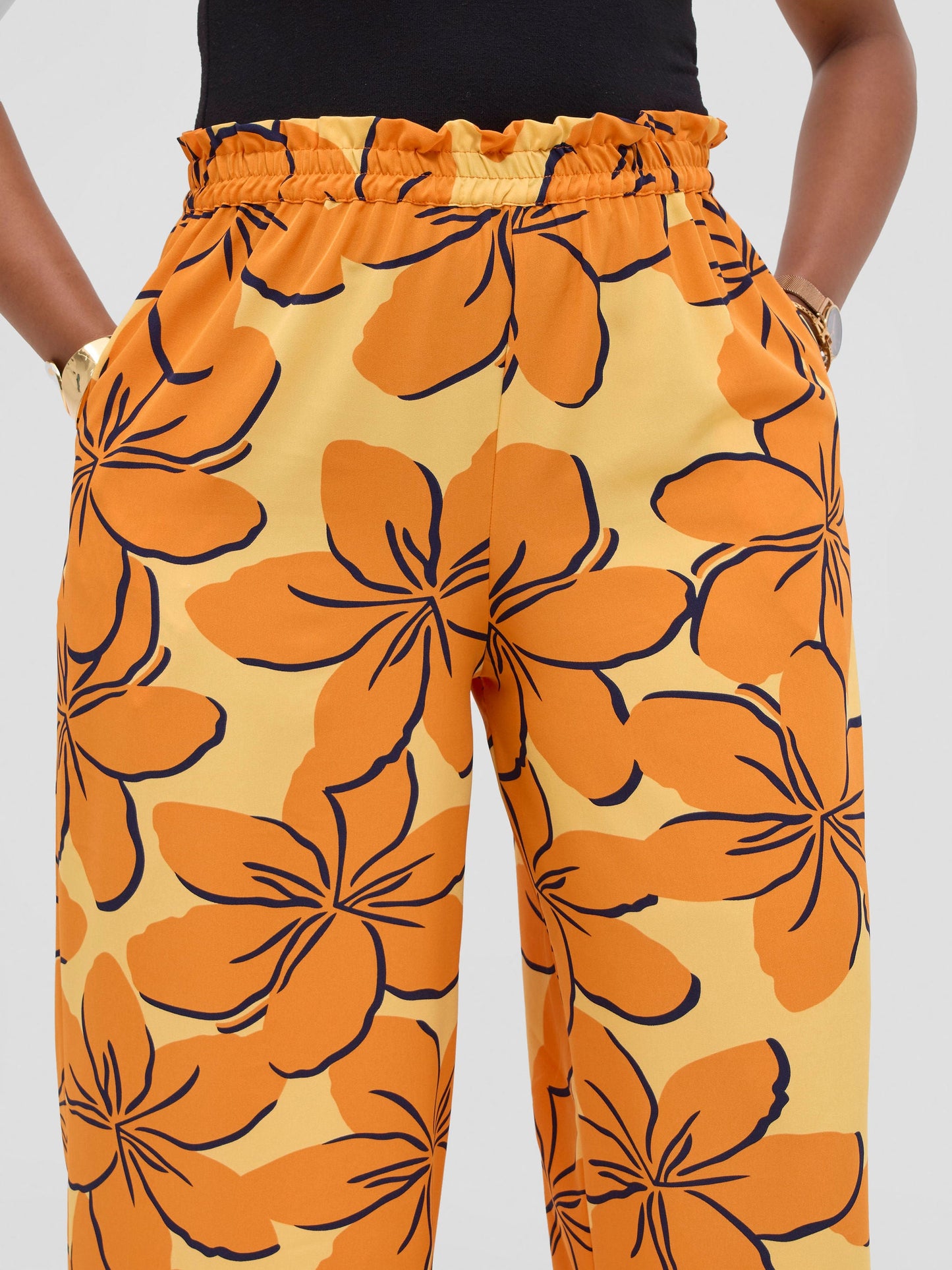 Vivo Sanali Wide Leg Pants - Orange / yellow Print