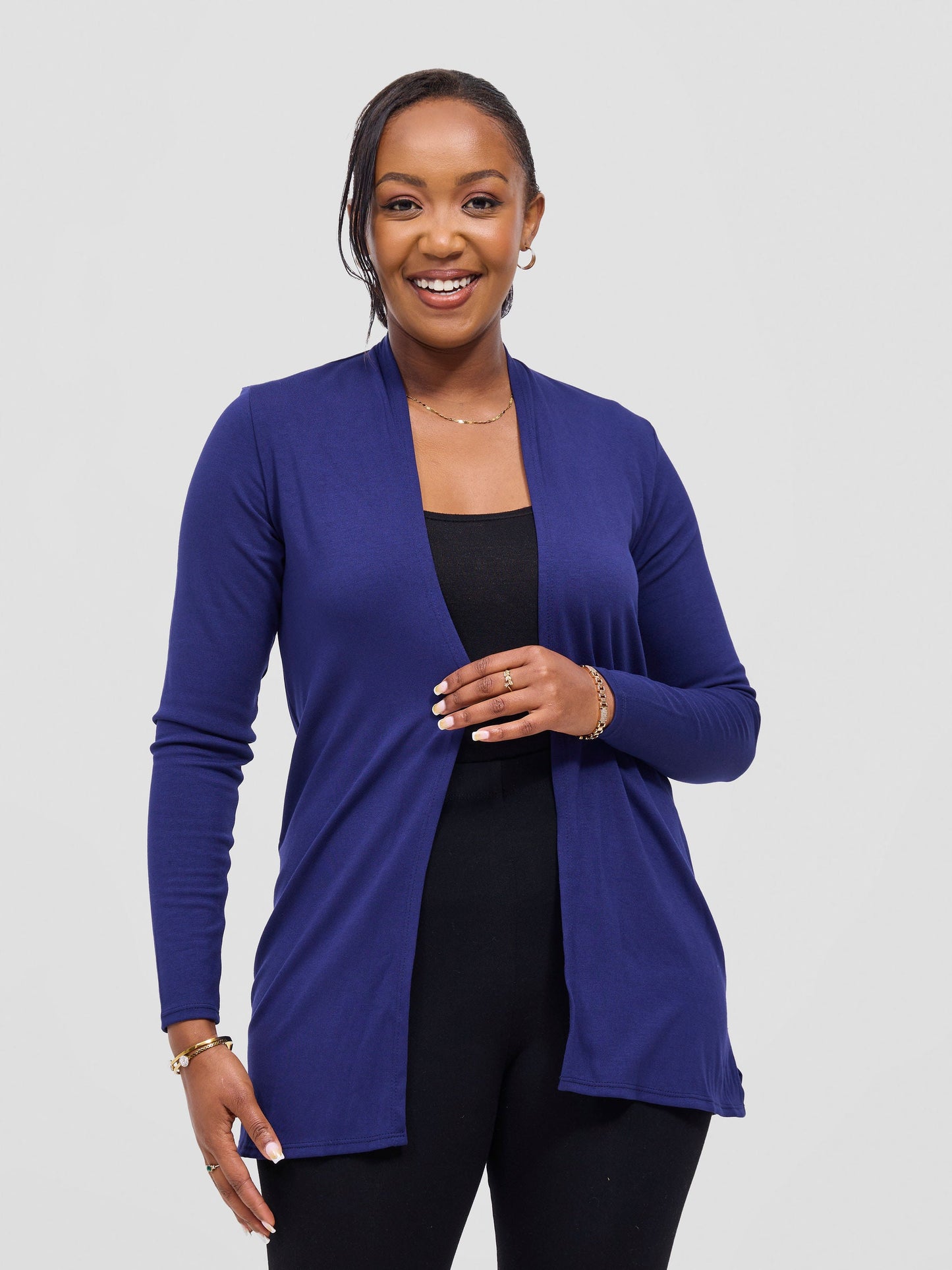 Vivo Basic Leila Short Waterfall in Jersey - Navy Blue