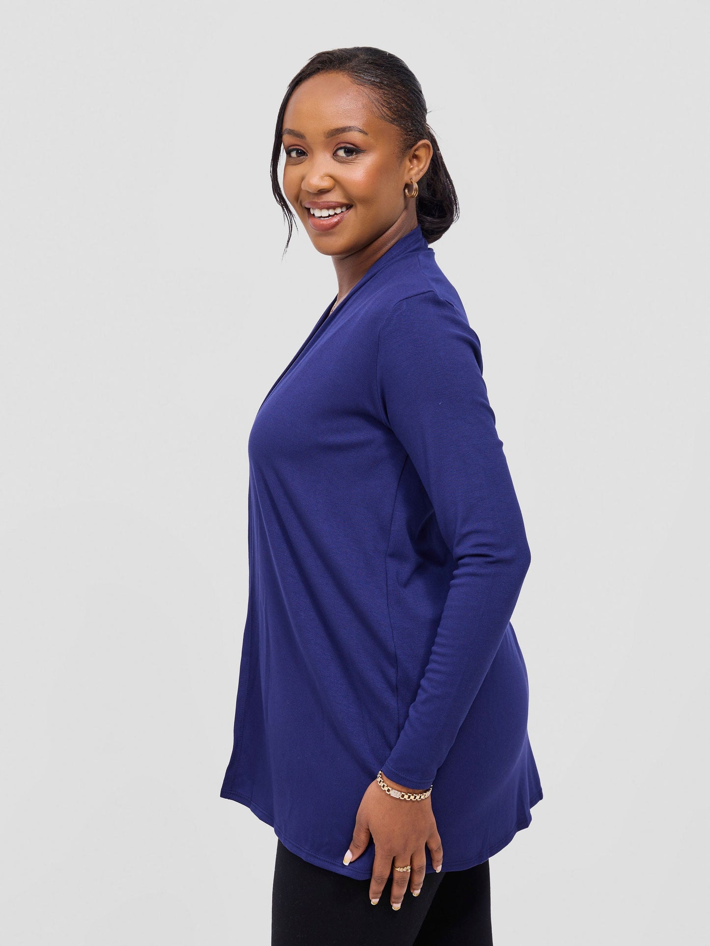 Vivo Basic Leila Short Waterfall in Jersey - Navy Blue