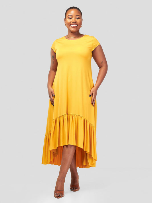 Vivo Lindi High Low Dress - Mustard