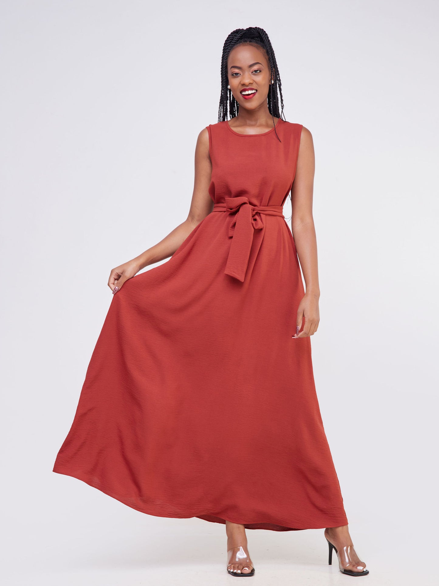 Vivo Maua Sleeveless Maxi Tent Dress - Rust