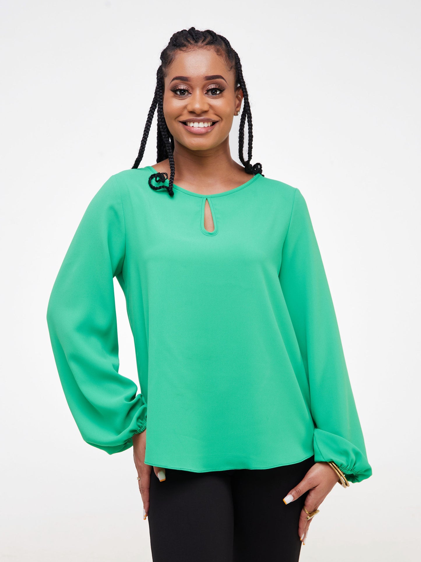 Vivo Sierra Bishop Sleeve Top - Green