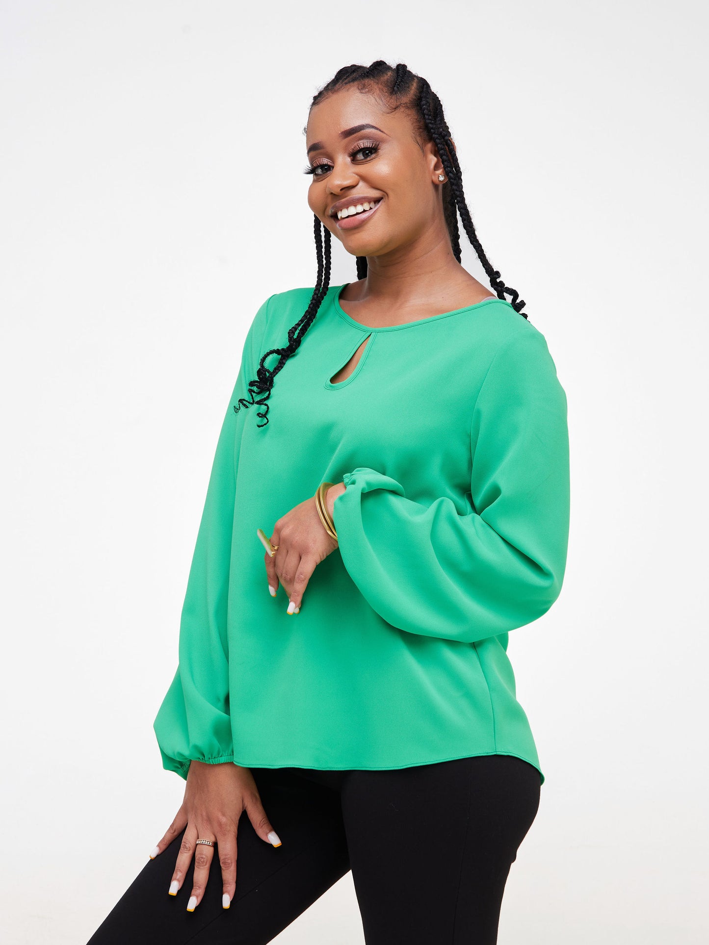 Vivo Sierra Bishop Sleeve Top - Green