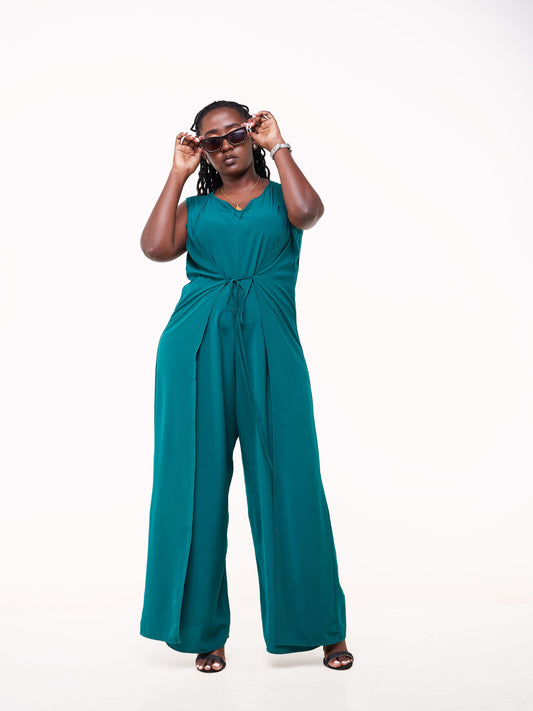 Vivo Dali Panel Jumpsuit - Dark Green