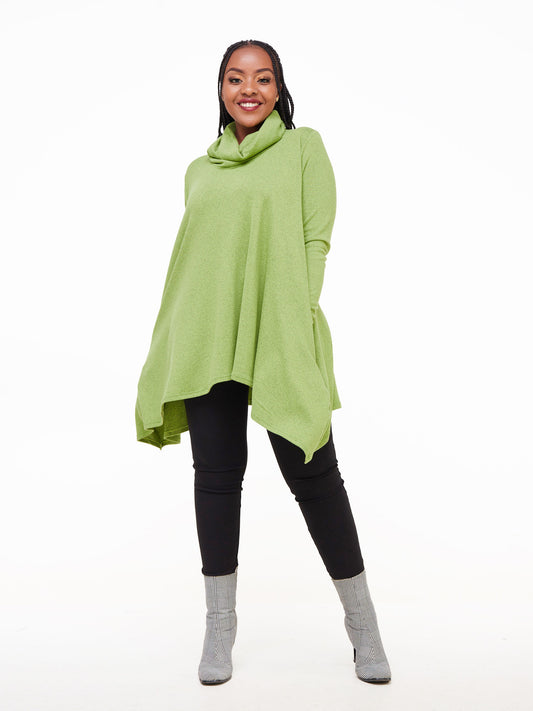 Vivo Basic Imelda Cowl Sweater -  Olive Green