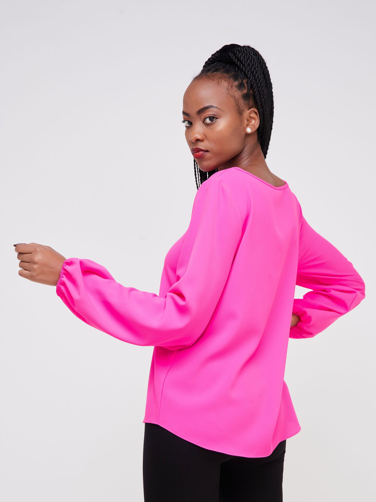 Vivo Sierra Bishop Sleeve Top - Neon Pink