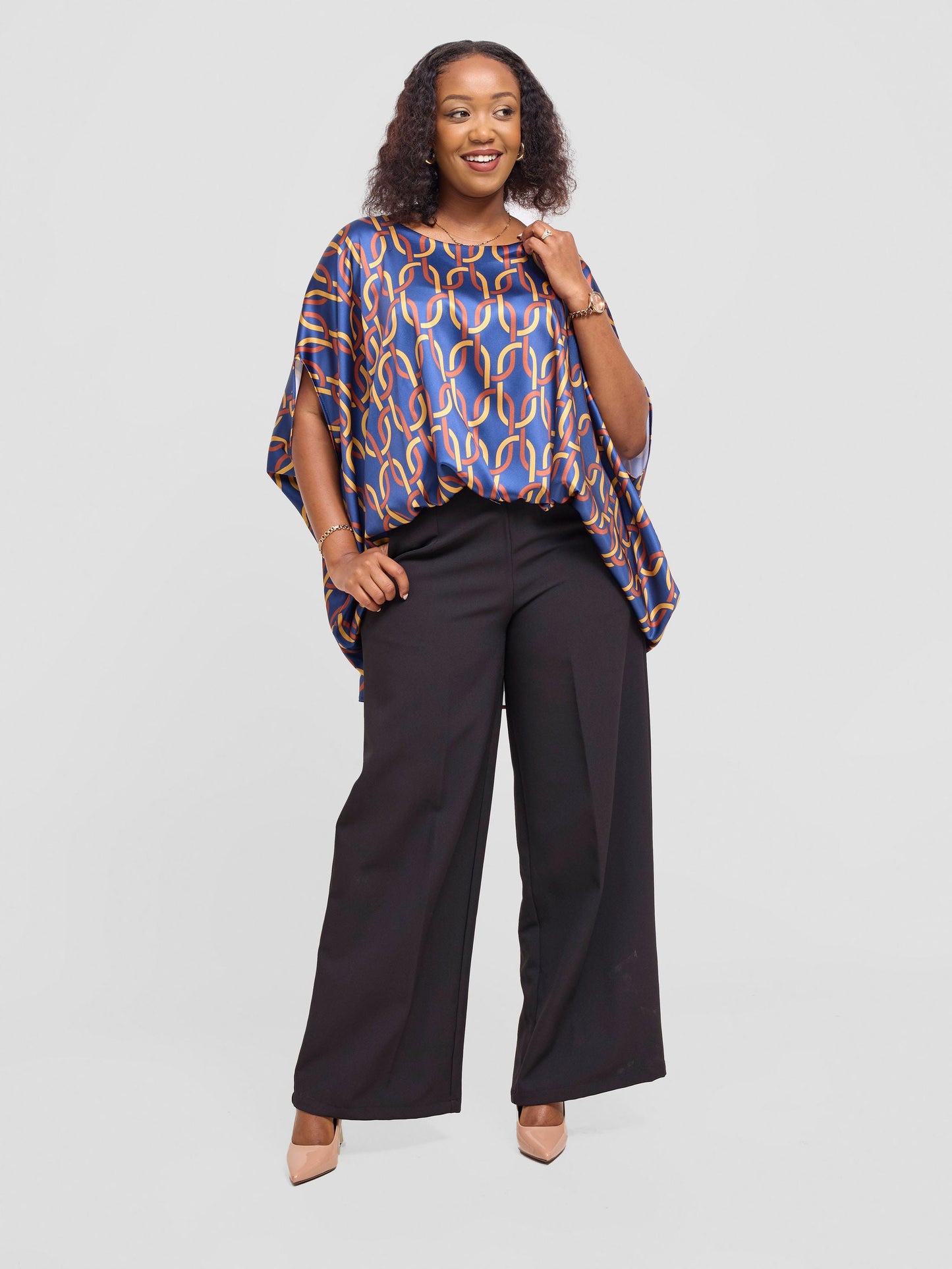 Vivo Amai Hi-Low Top - Navy Wingu Print