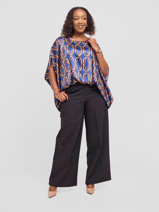Vivo Amai Hi-Low Top - Navy Wingu Print