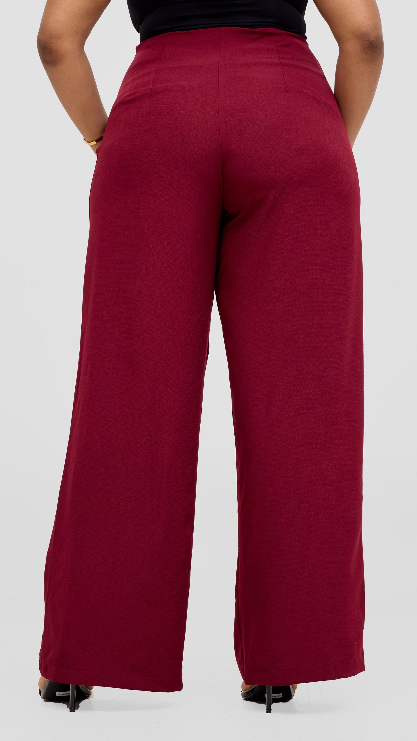 Vivo Upe Wide Leg Pants in Ponte - Burgundy