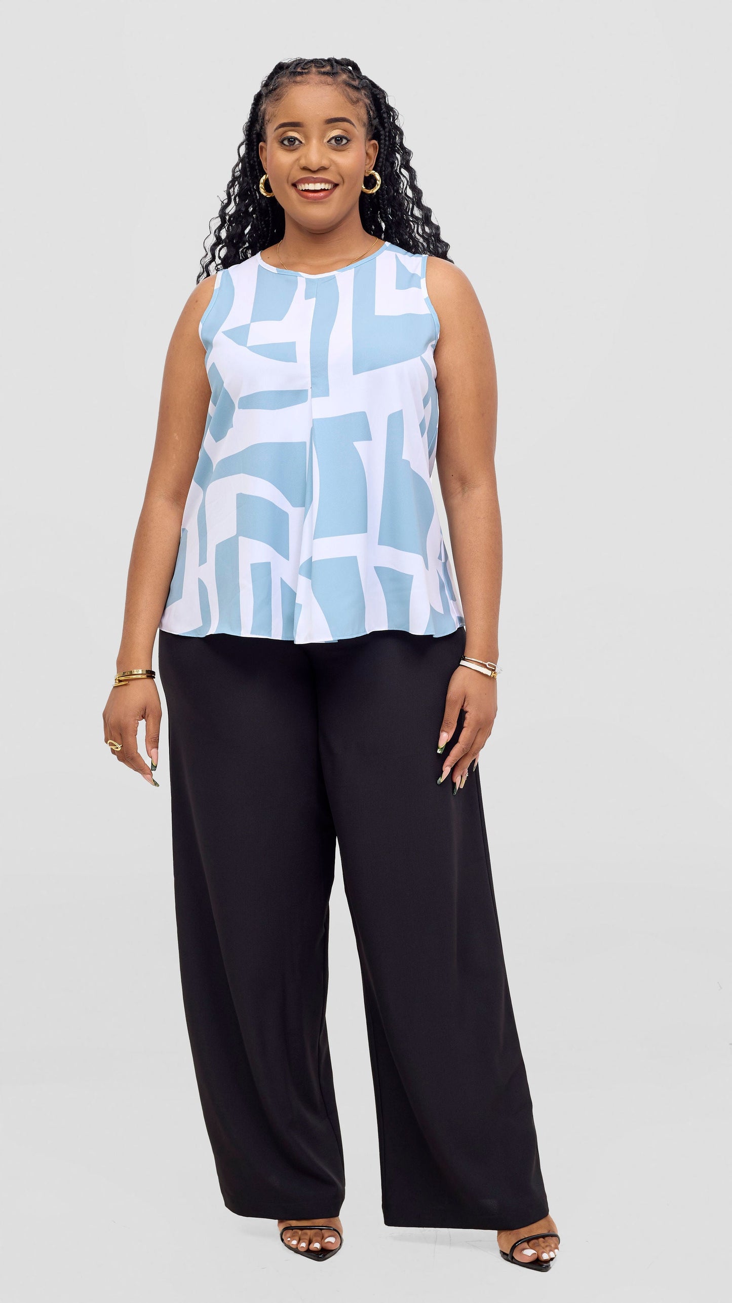 Vivo Kani Tent Top - White / Mint Dashen Print