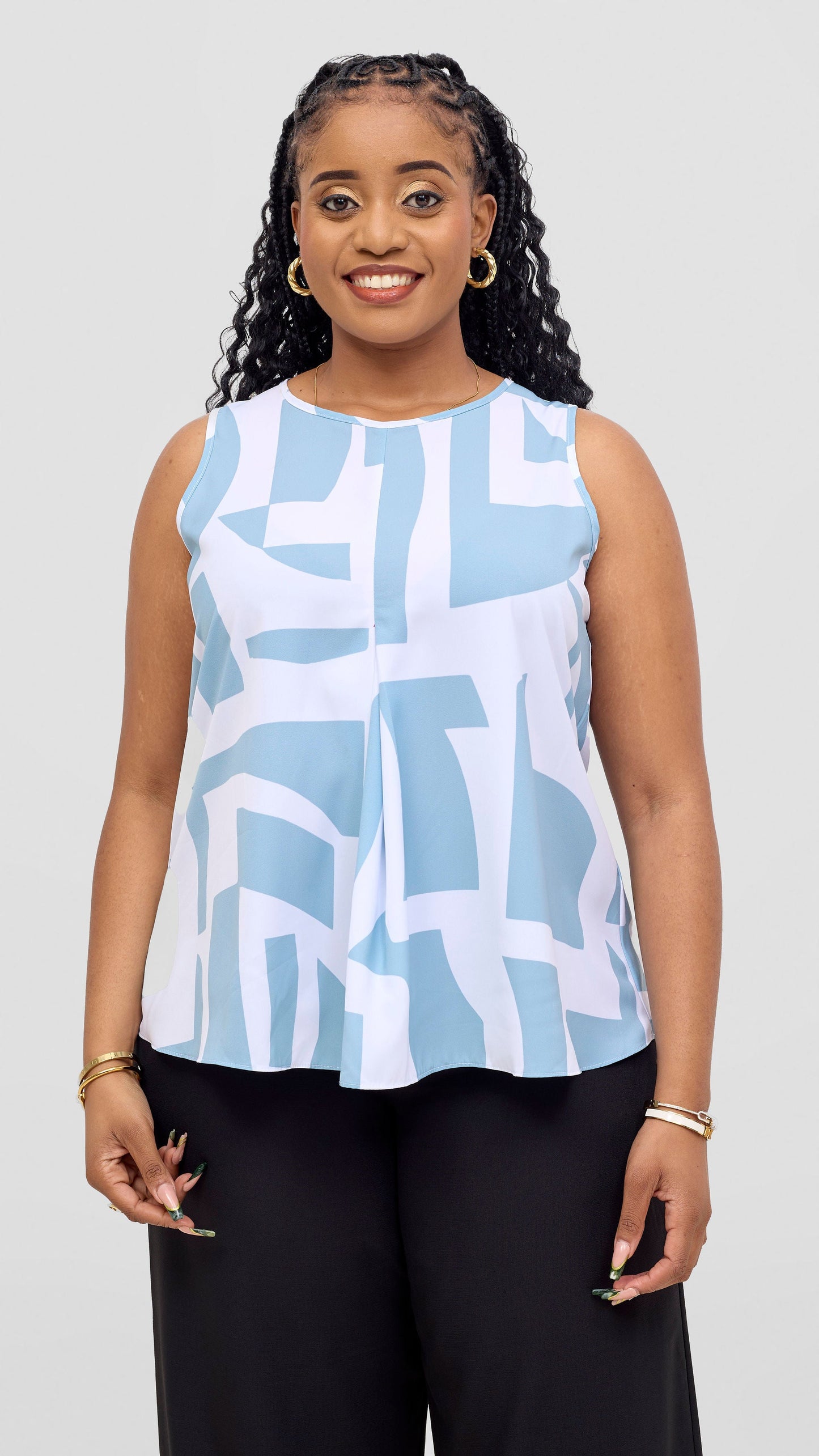 Vivo Kani Tent Top - White / Mint Dashen Print