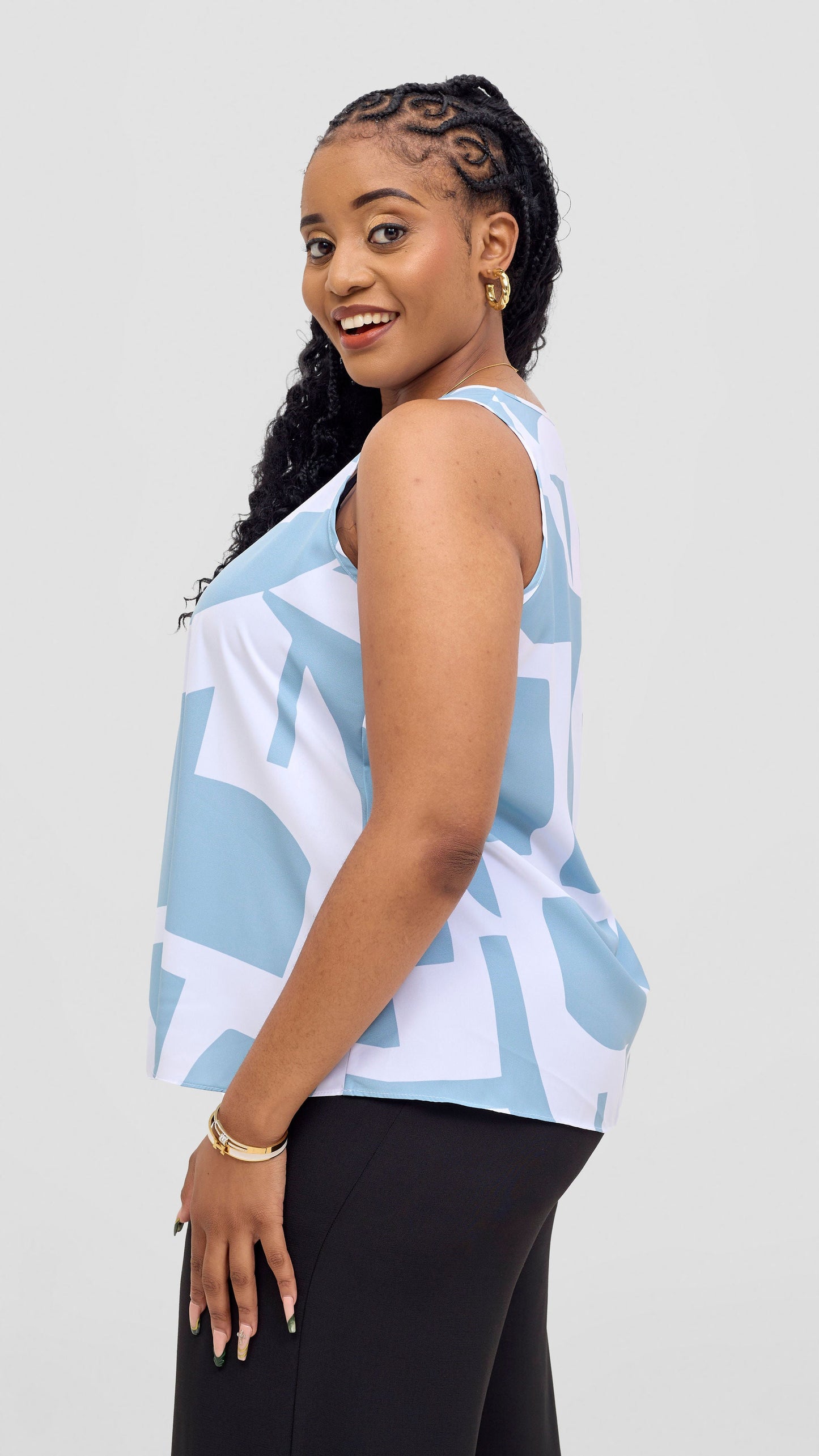 Vivo Kani Tent Top - White / Mint Dashen Print