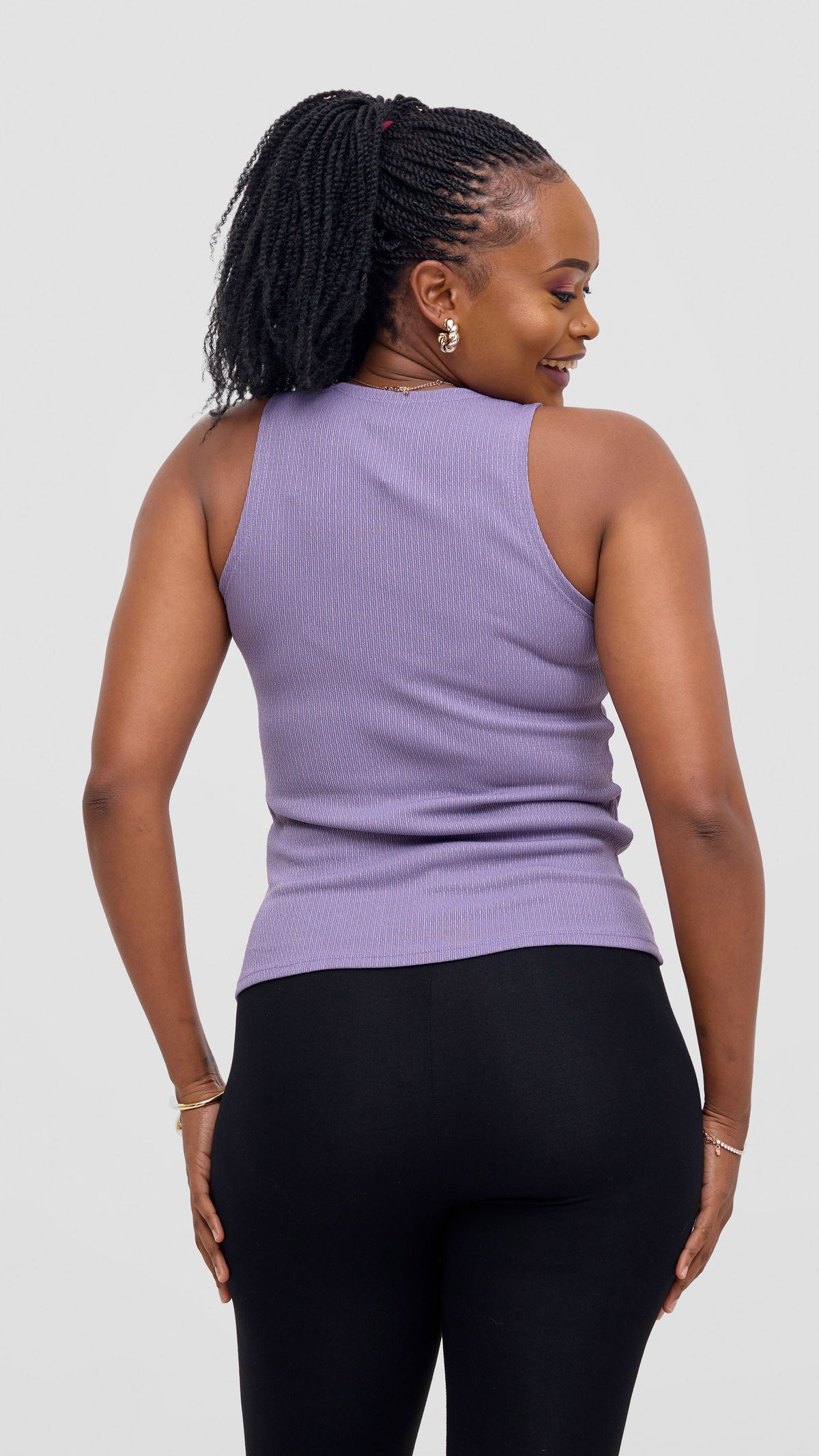 Vivo Chela Tank Top in Stretch Rib - Lilac
