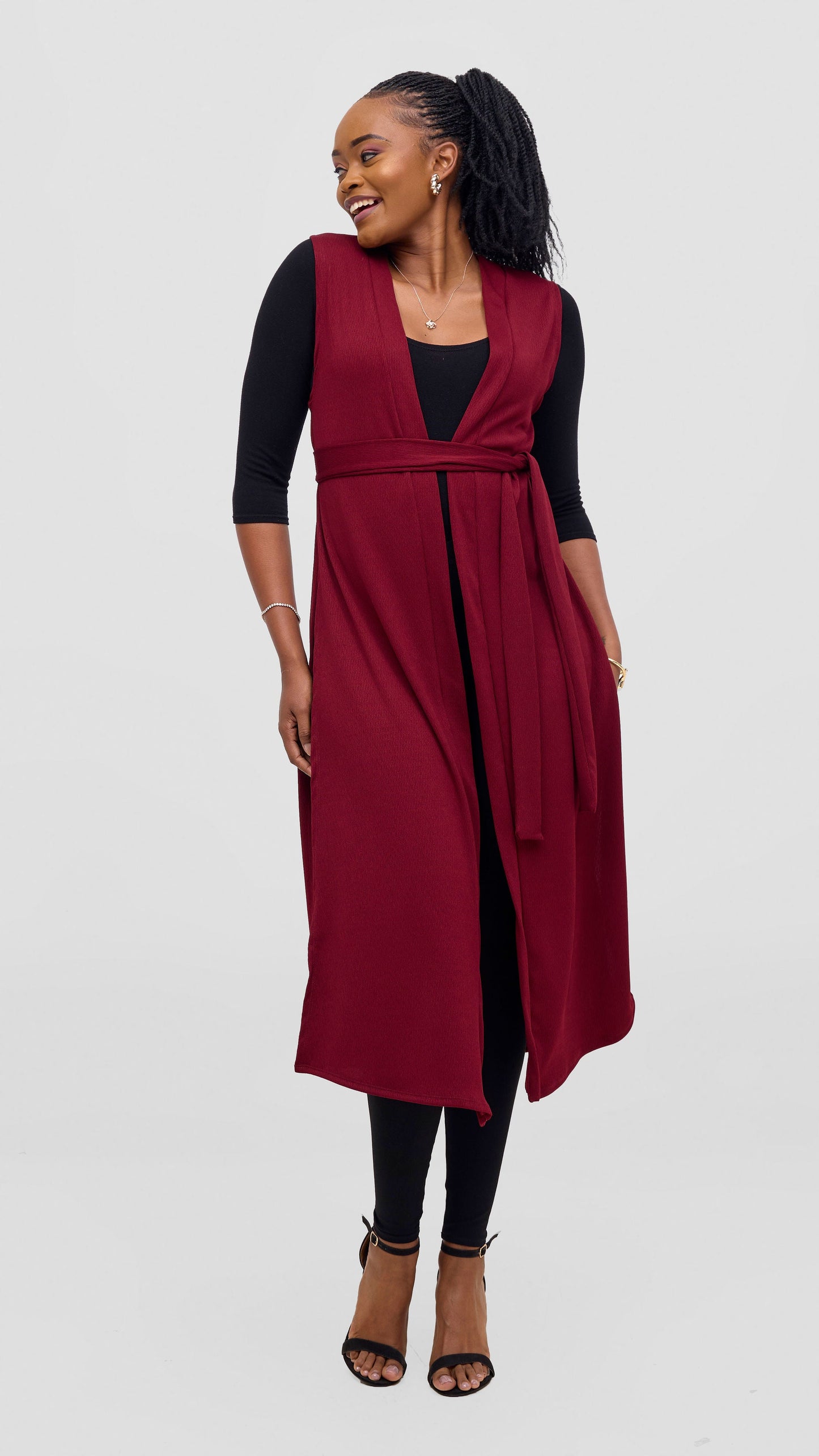 Vivo Chela Sleeveless Waterfall - Maroon