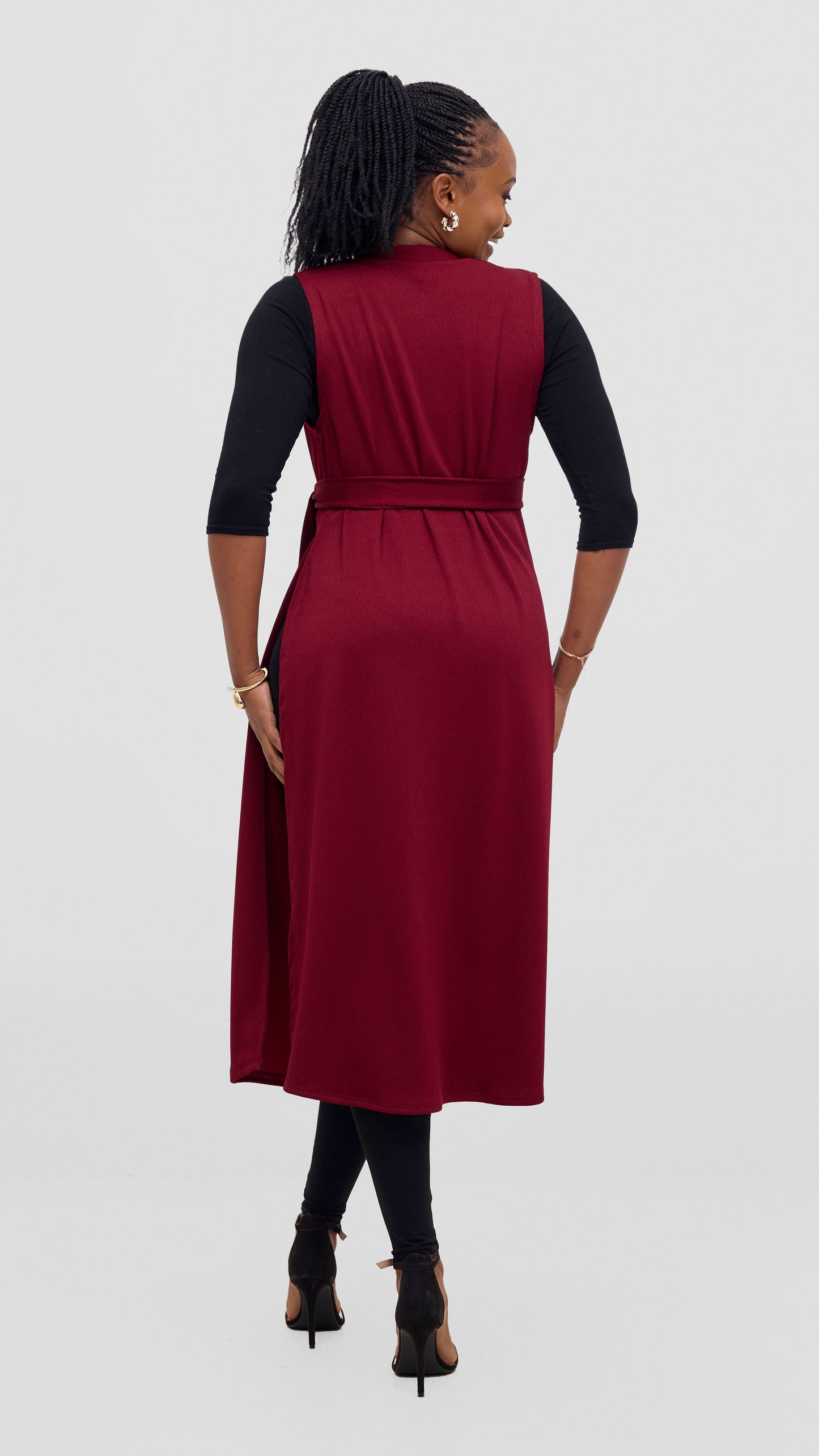 Vivo Chela Sleeveless Waterfall - Maroon