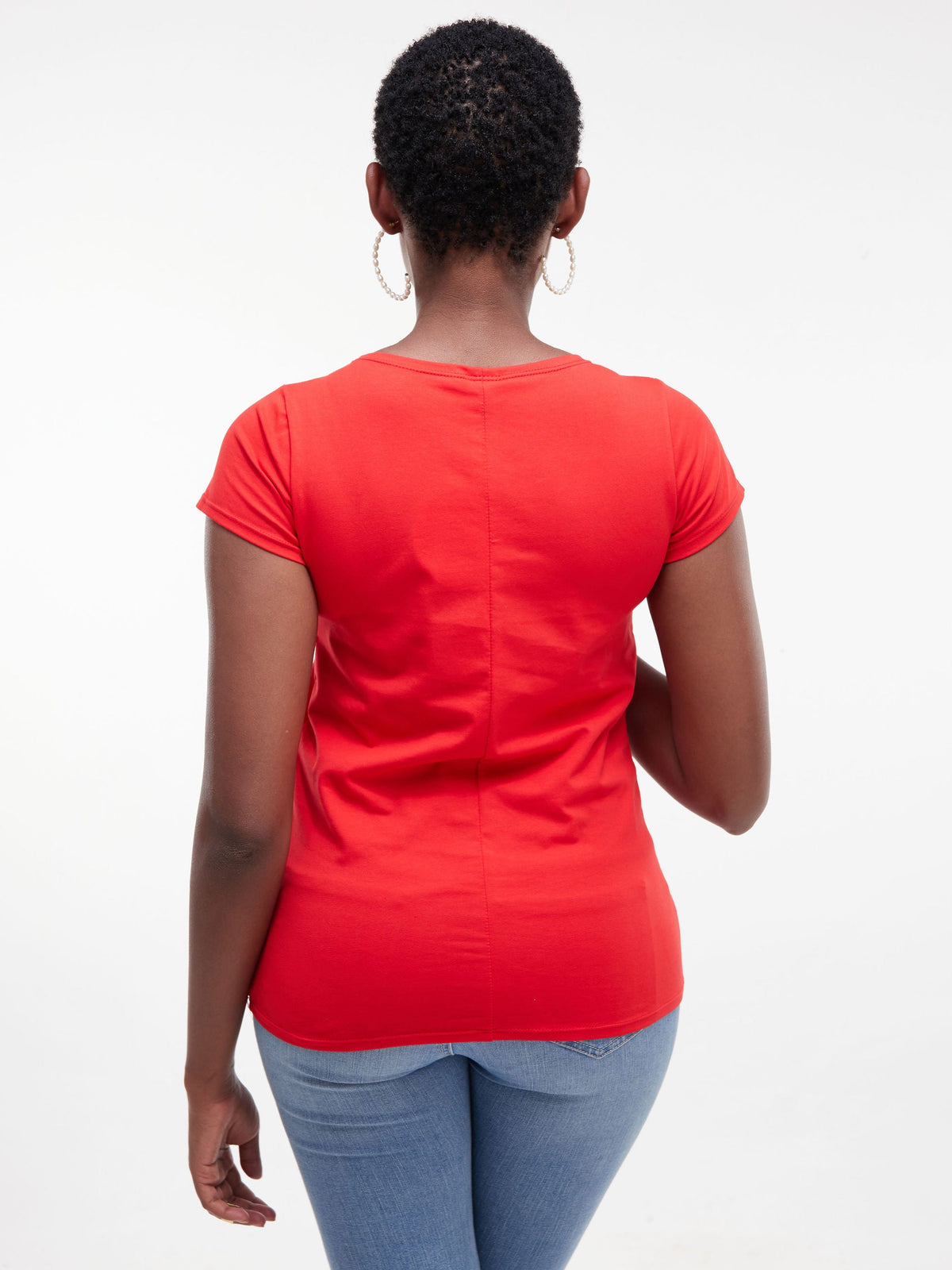Vivo Everyday Cap Sleeve Top in Jersey - Red