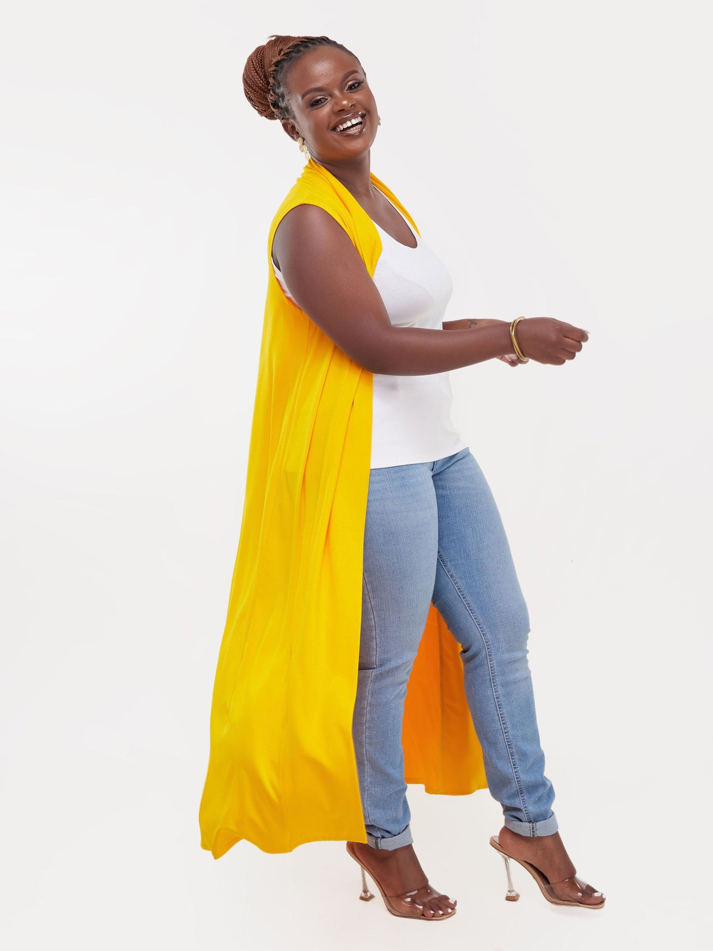 Vivo Basic Sleeveless Long Lily Waterfall - Yellow