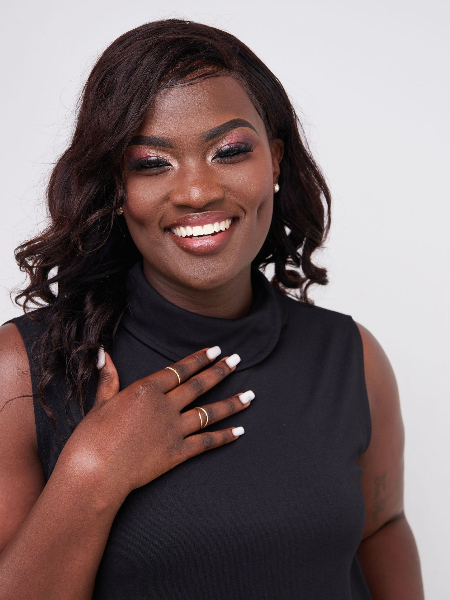 Vivo Lalea Tulip Collar Knee Length Tent Dress - Black